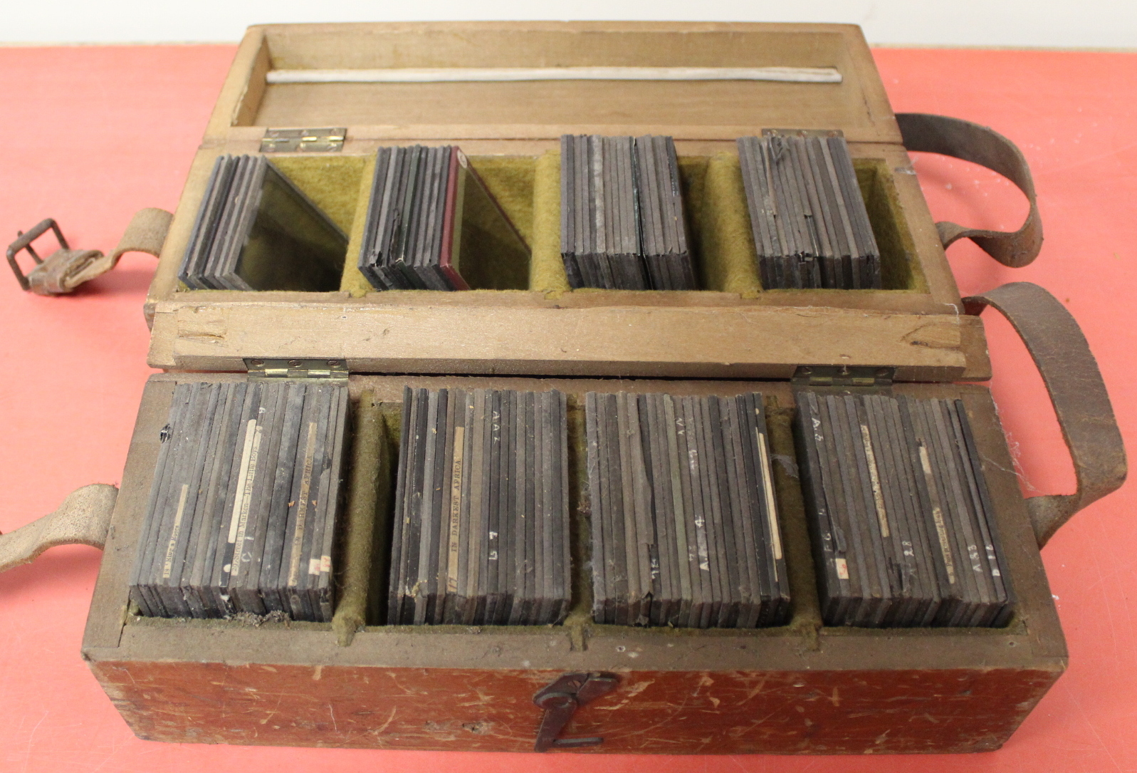 Two boxes of approx 125 mixed monochrome & colour glass slides, many by Newton & Co, comprising of - Image 6 of 6