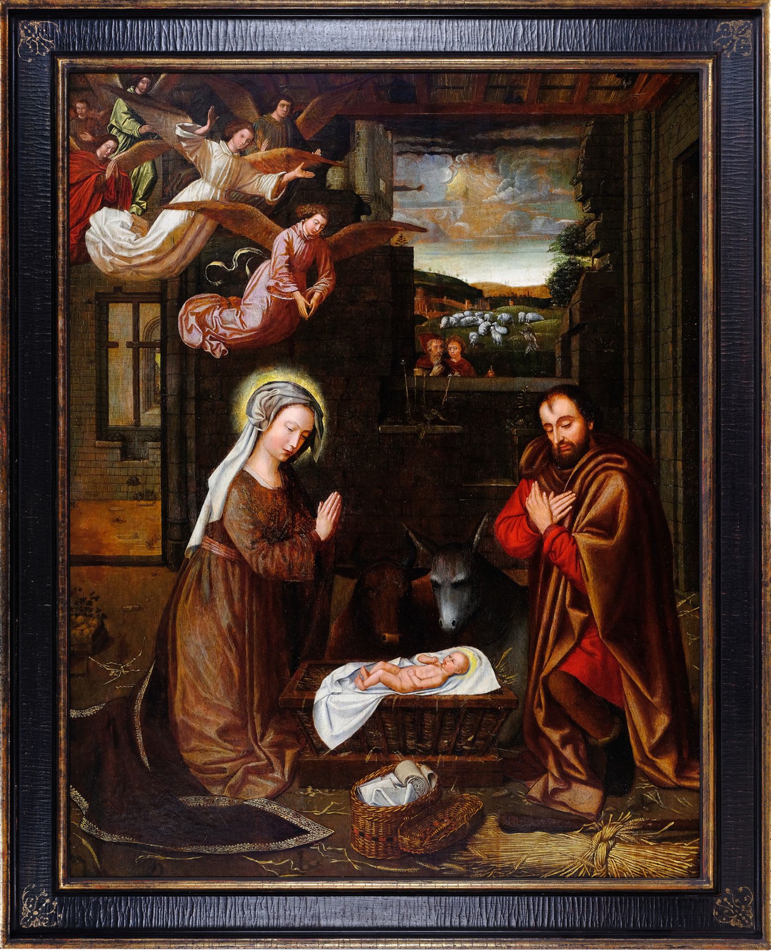 Ambrosius Benson, Mailand 1495 – 1550 Flandern/Belgien, Anbetung des Kindes