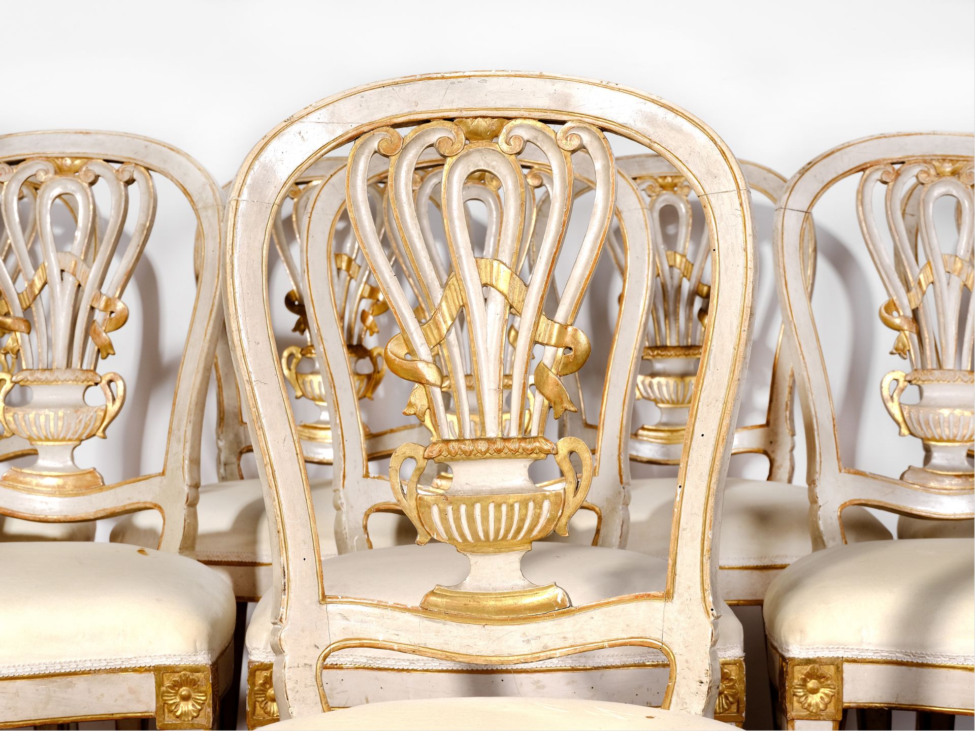 Rare set of eight Venetian chairs, Venice, Around 1770 - Image 4 of 4