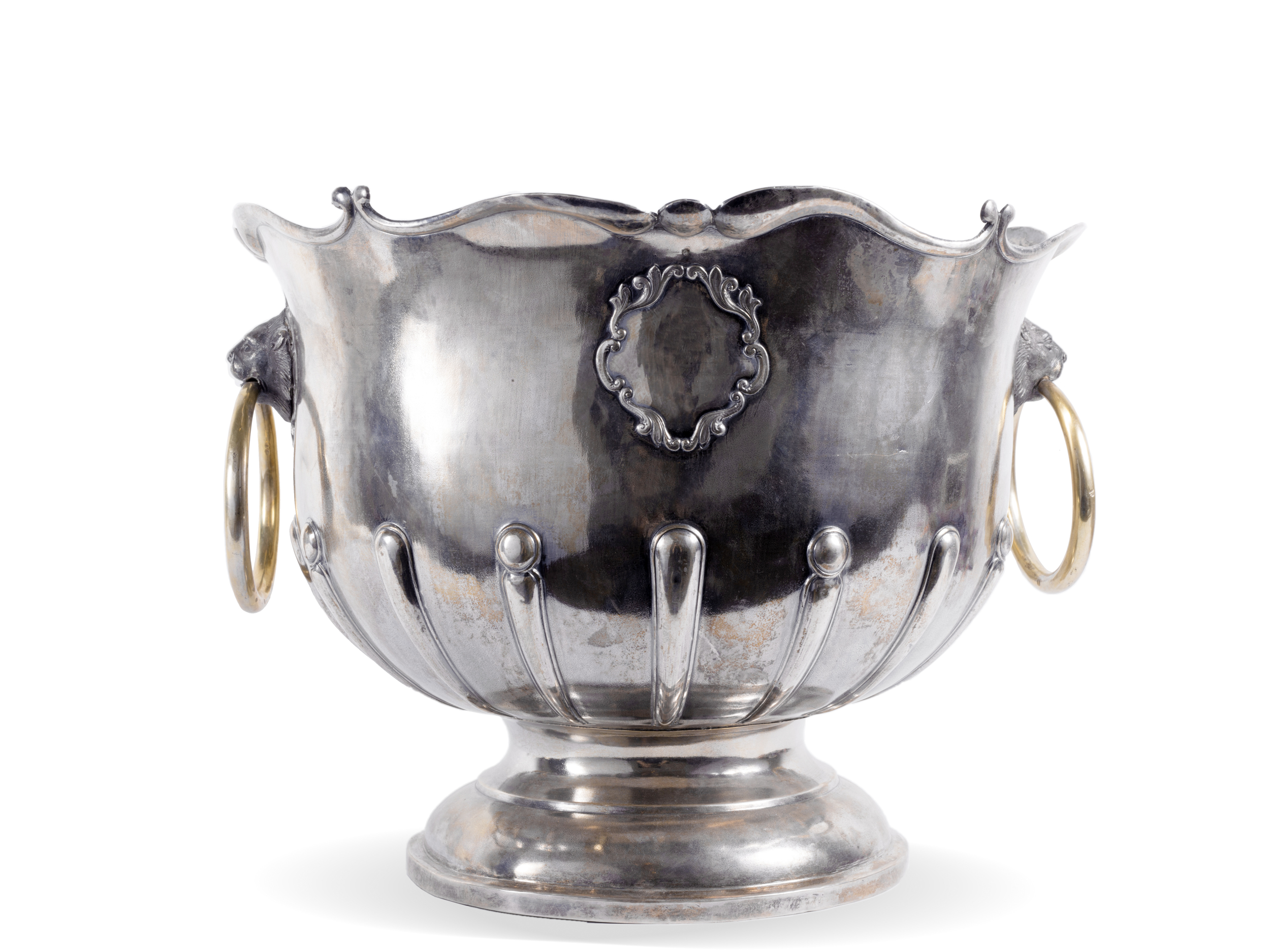 Exclusive champagne or wine cooler, 18th/19th century, Silver cast & chased - Image 9 of 9