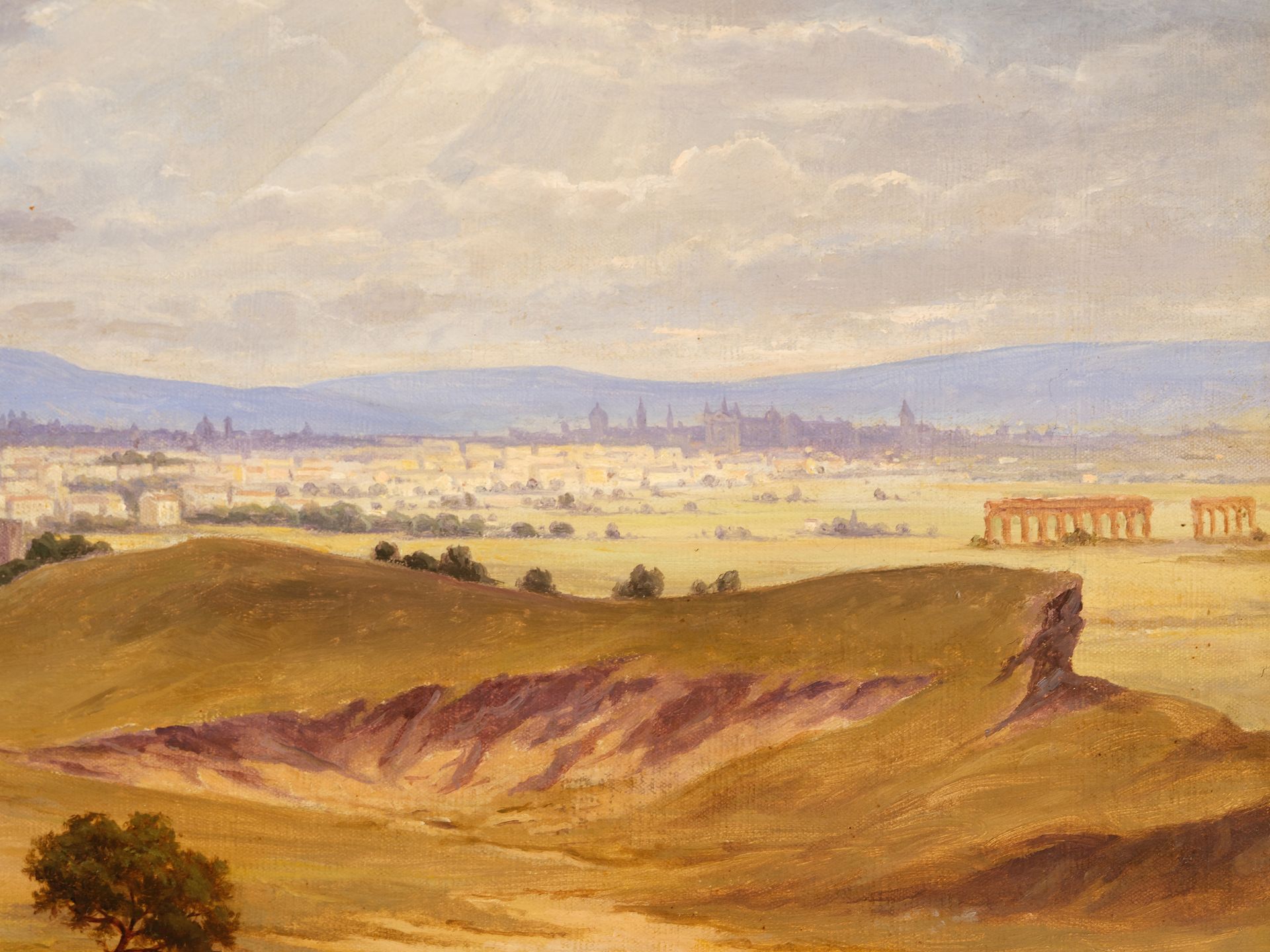 Josef Langl, Dobrzan 1843 – 1916 Wien, Rom von der Via Appia aus - Bild 3 aus 7