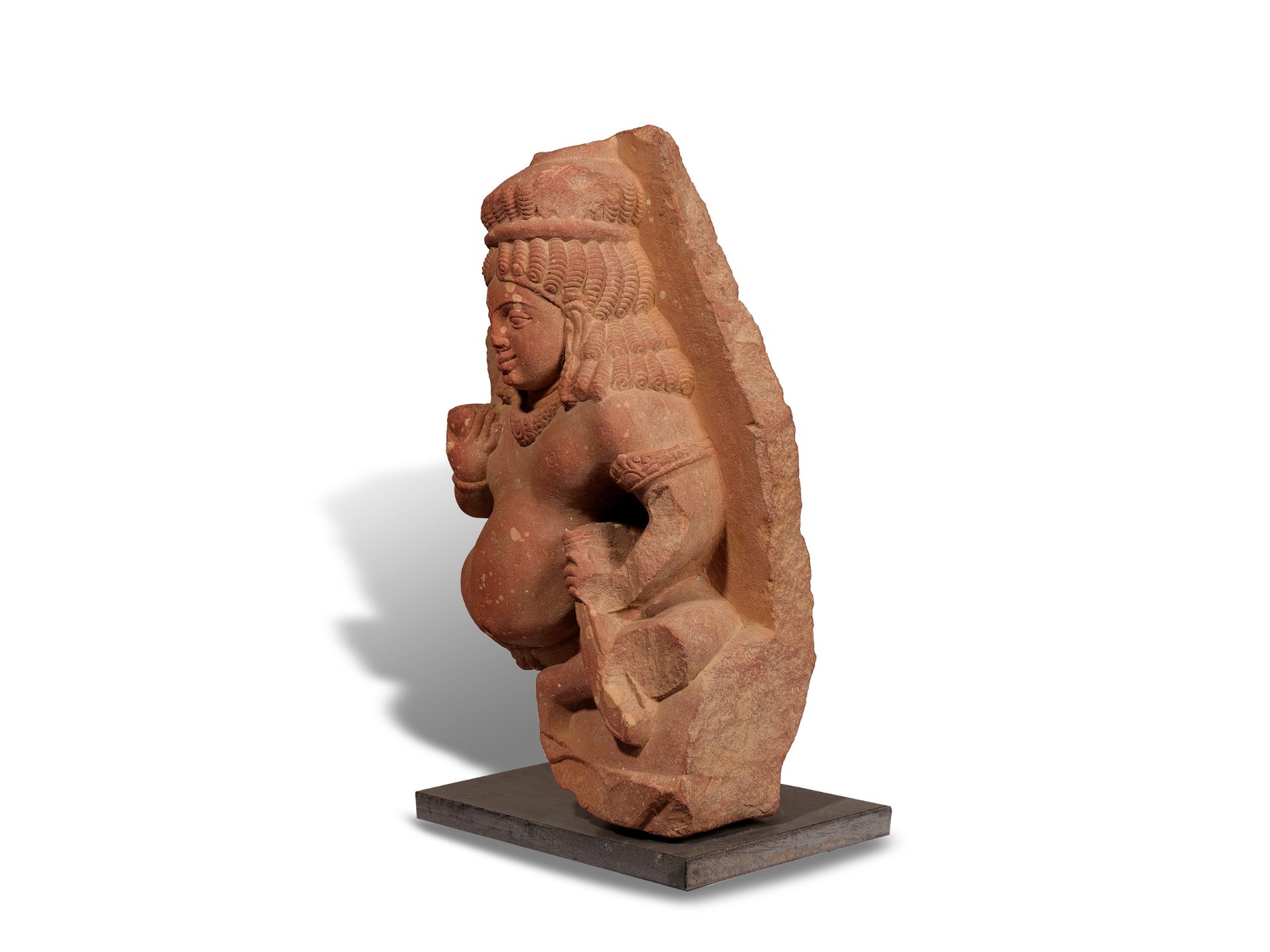 Indian deity, In the style of the 12th/14th century, Red sandstone - Image 3 of 5