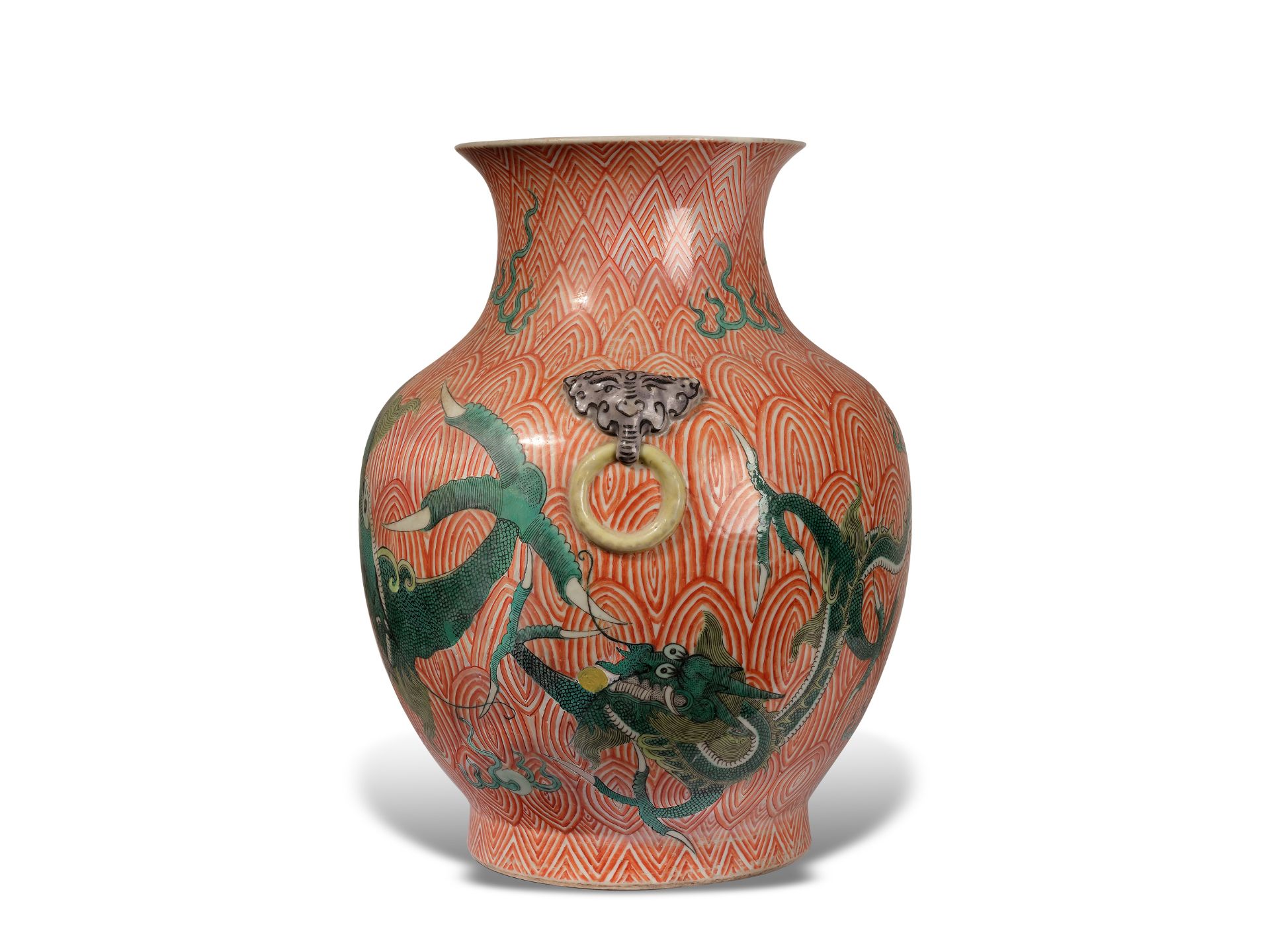 Famille verte Vase, China, Ming-Qing, 17./19. Jahrhundert - Bild 2 aus 4