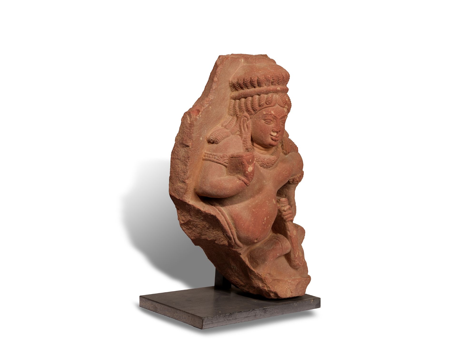 Indian deity, In the style of the 12th/14th century, Red sandstone - Image 2 of 5