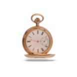 Goldene Taschenuhr Savonette, Um 1900, 14 Karat Gold