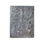 Museales Blei-Relief einer Kreuzigung, Süddeutsch, Um 1530/50