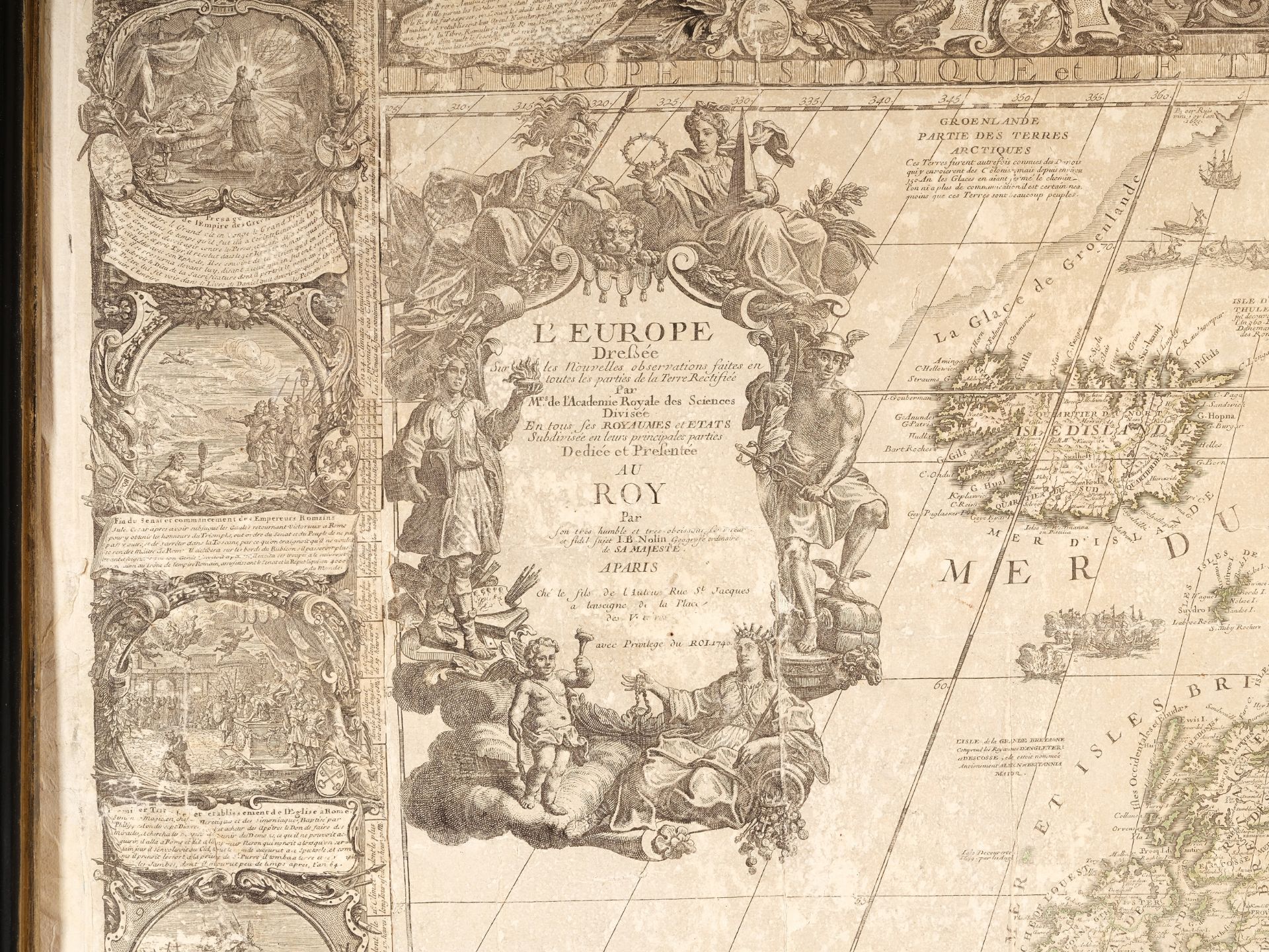Jean Baptiste Nolin I., Ca. 1657 – 1725, Copper engraving wall map - Image 4 of 5