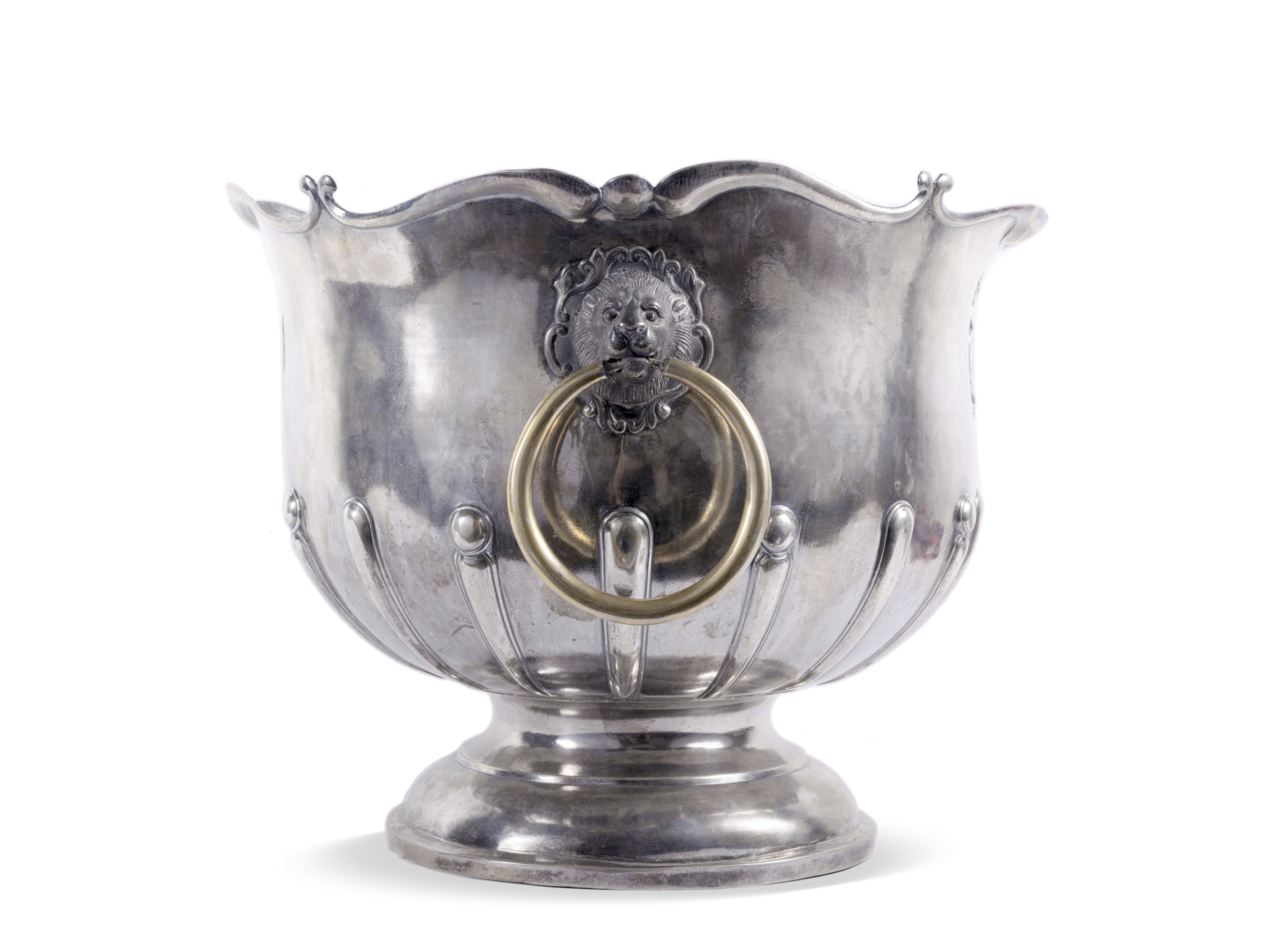 Exclusive champagne or wine cooler, 18th/19th century, Silver cast & chased - Image 2 of 9