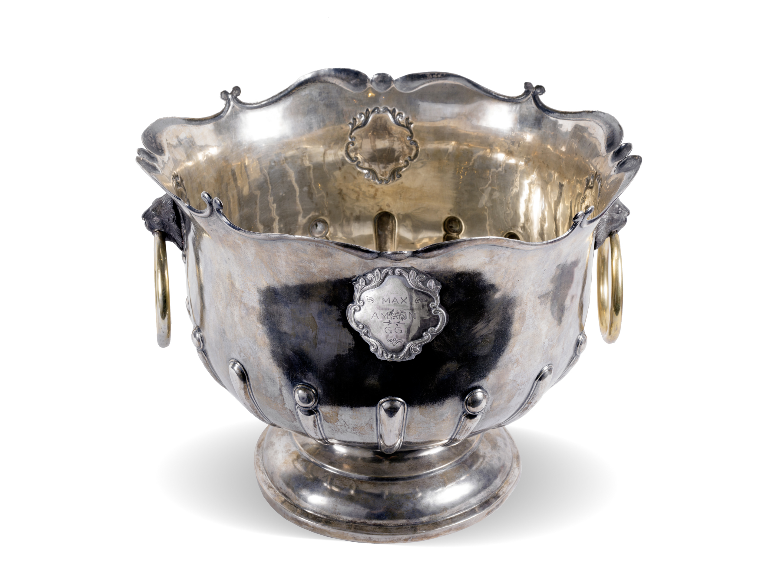 Exclusive champagne or wine cooler, 18th/19th century, Silver cast & chased - Image 3 of 9