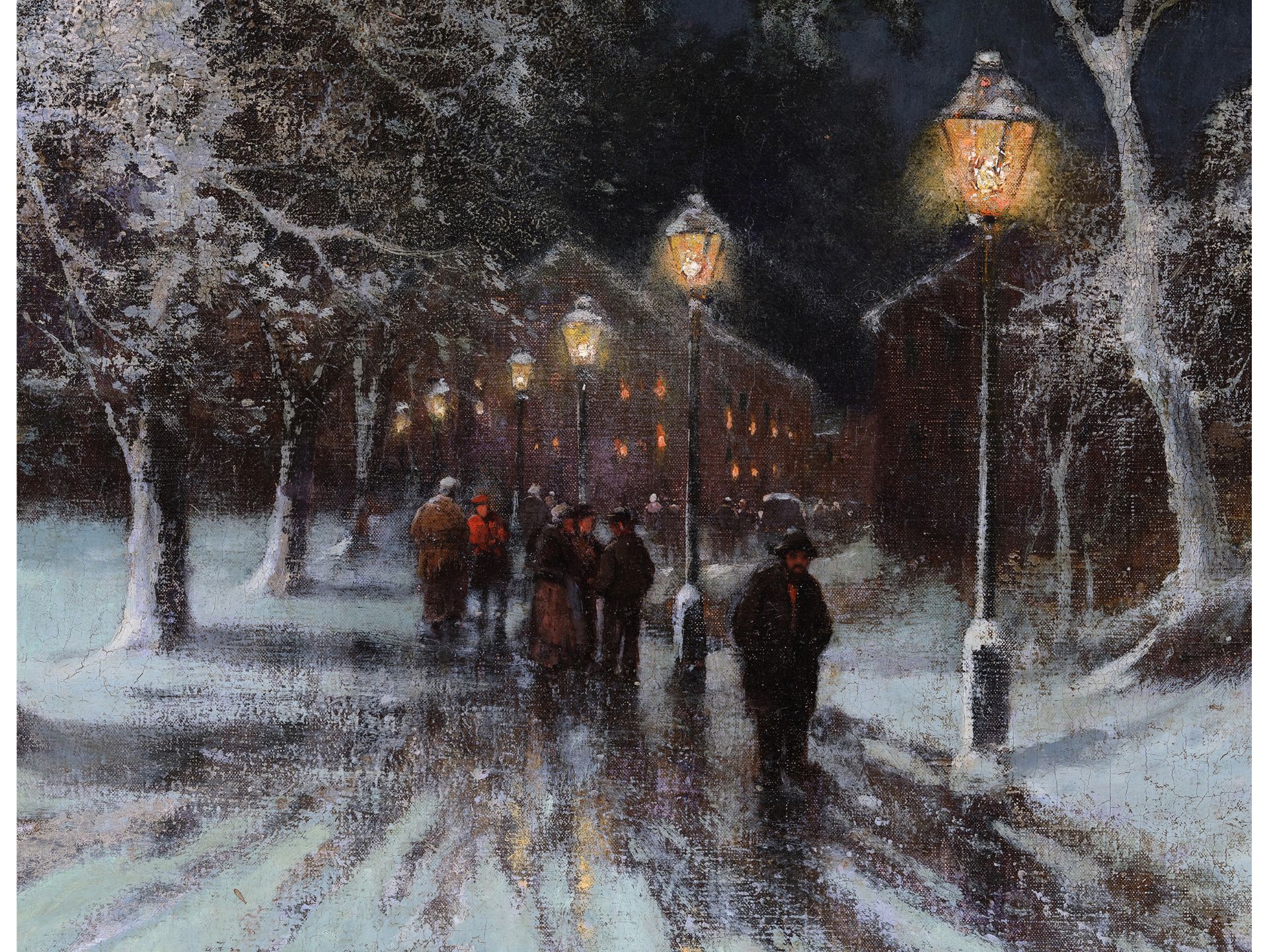 Adolf Kaufmann, 
Troppau 1848 - 1916 Vienna, 
Winter evening - Image 3 of 7