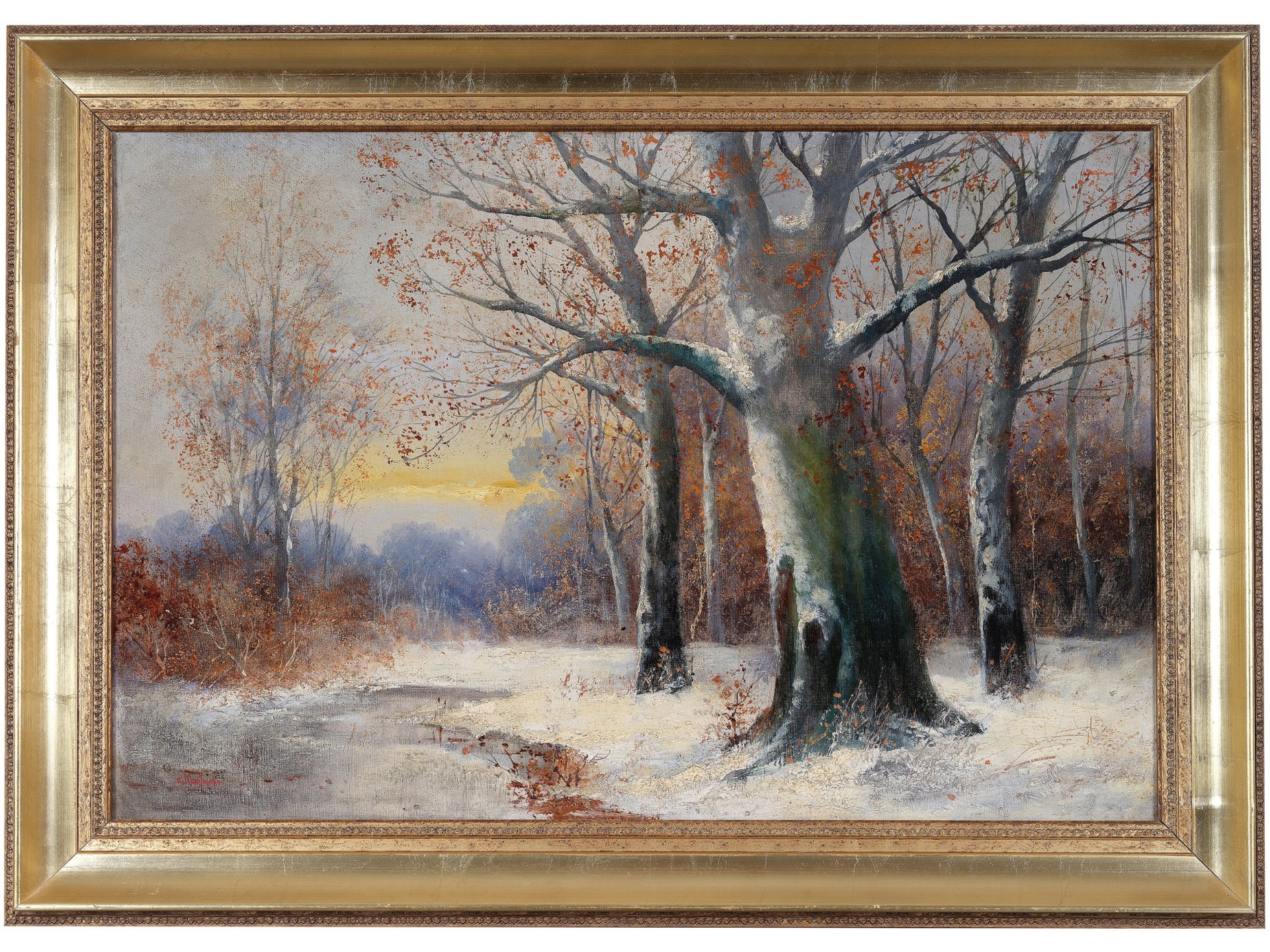 Adolf Kaufmann, 
Troppau 1848 - 1916 Vienna, 
Winter forest - Image 2 of 6