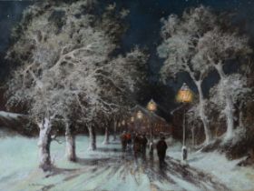 Adolf Kaufmann, 
Troppau 1848 - 1916 Vienna, 
Winter evening