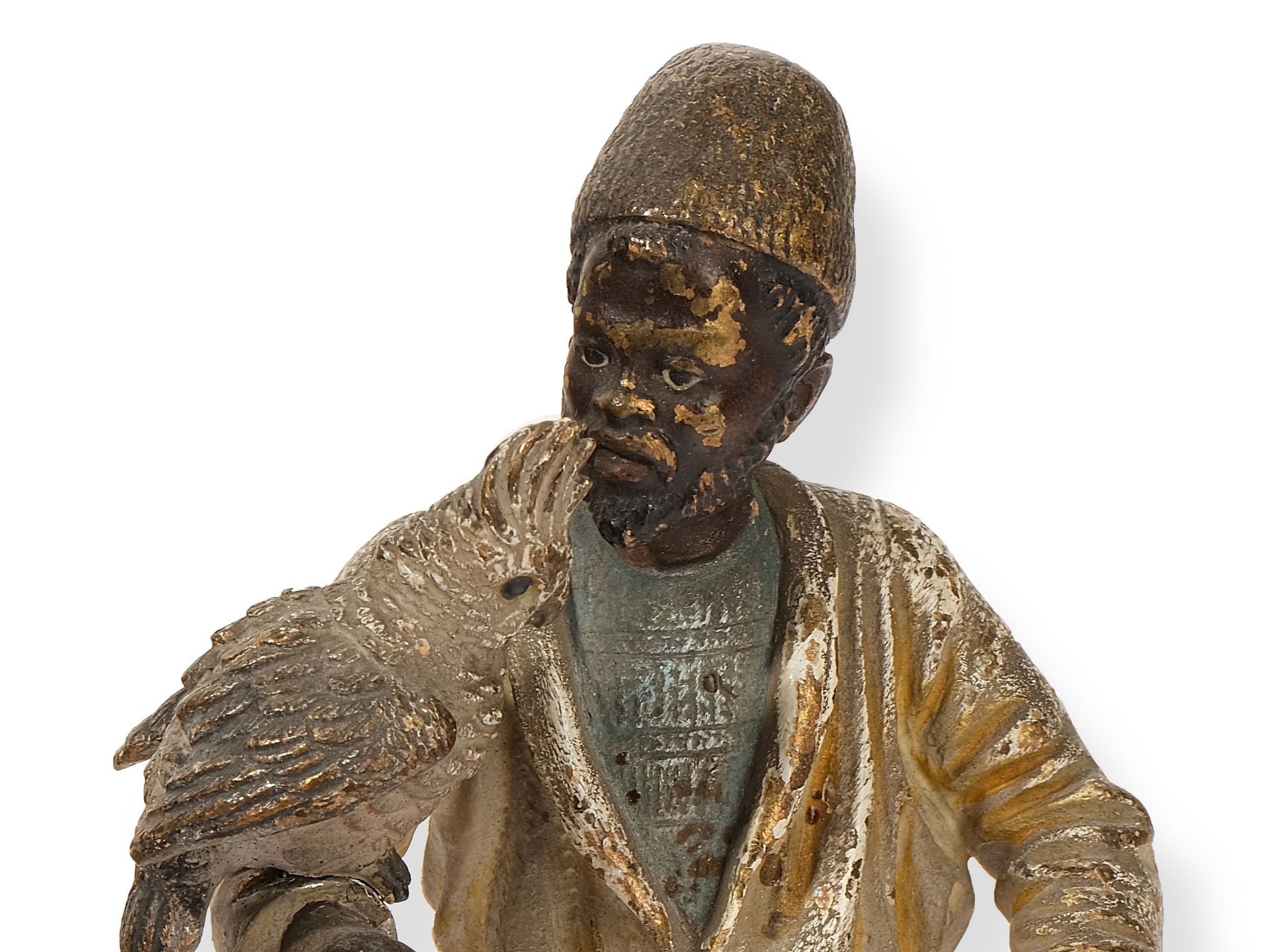 Wiener Bronze, 
Franz Xaver Bergmann 1861 – 1936, 
Arab with cockatoo - Image 3 of 6