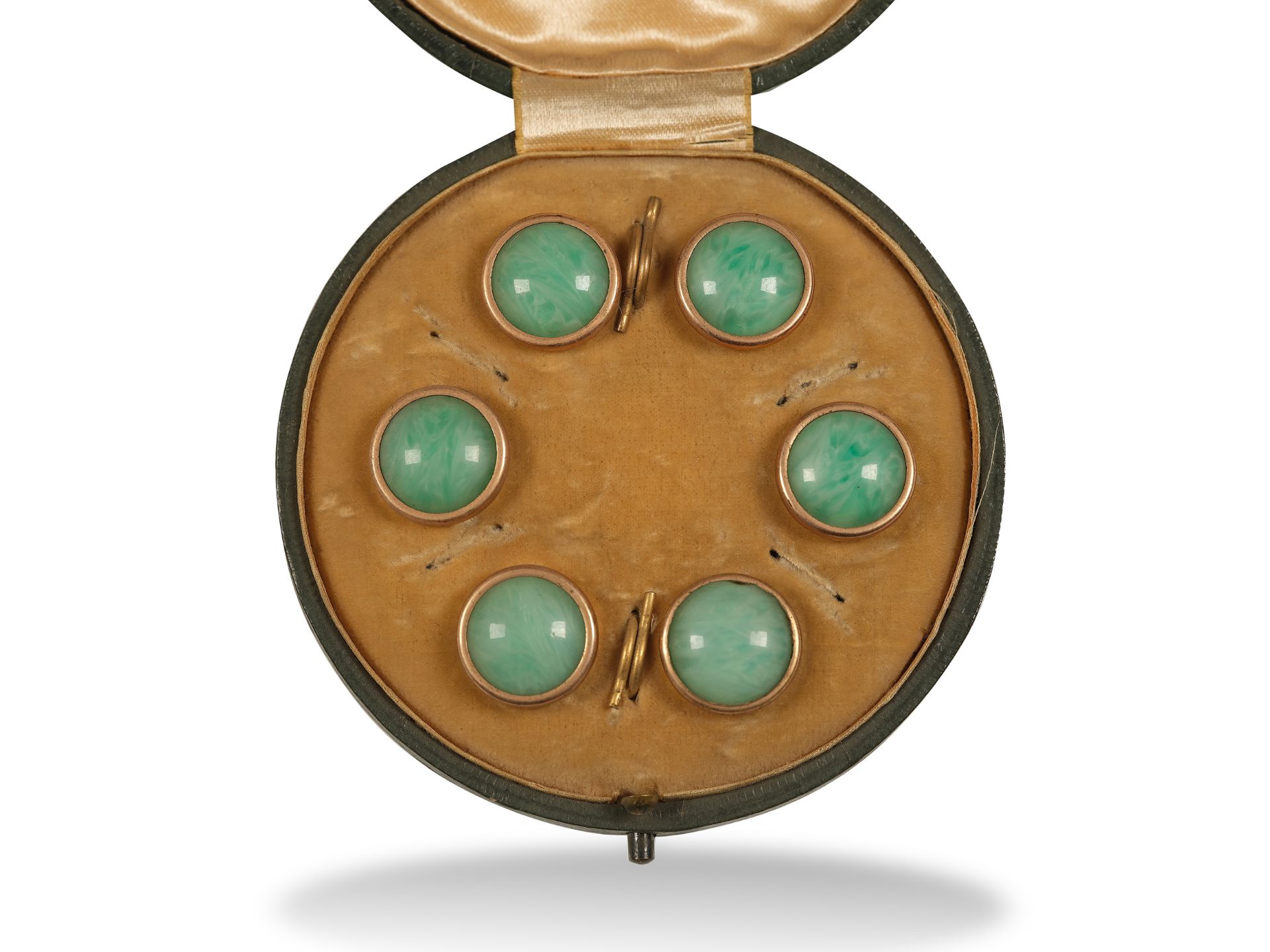 Six buttons, 
Ca. 1900/20, 
In original case - Image 2 of 2