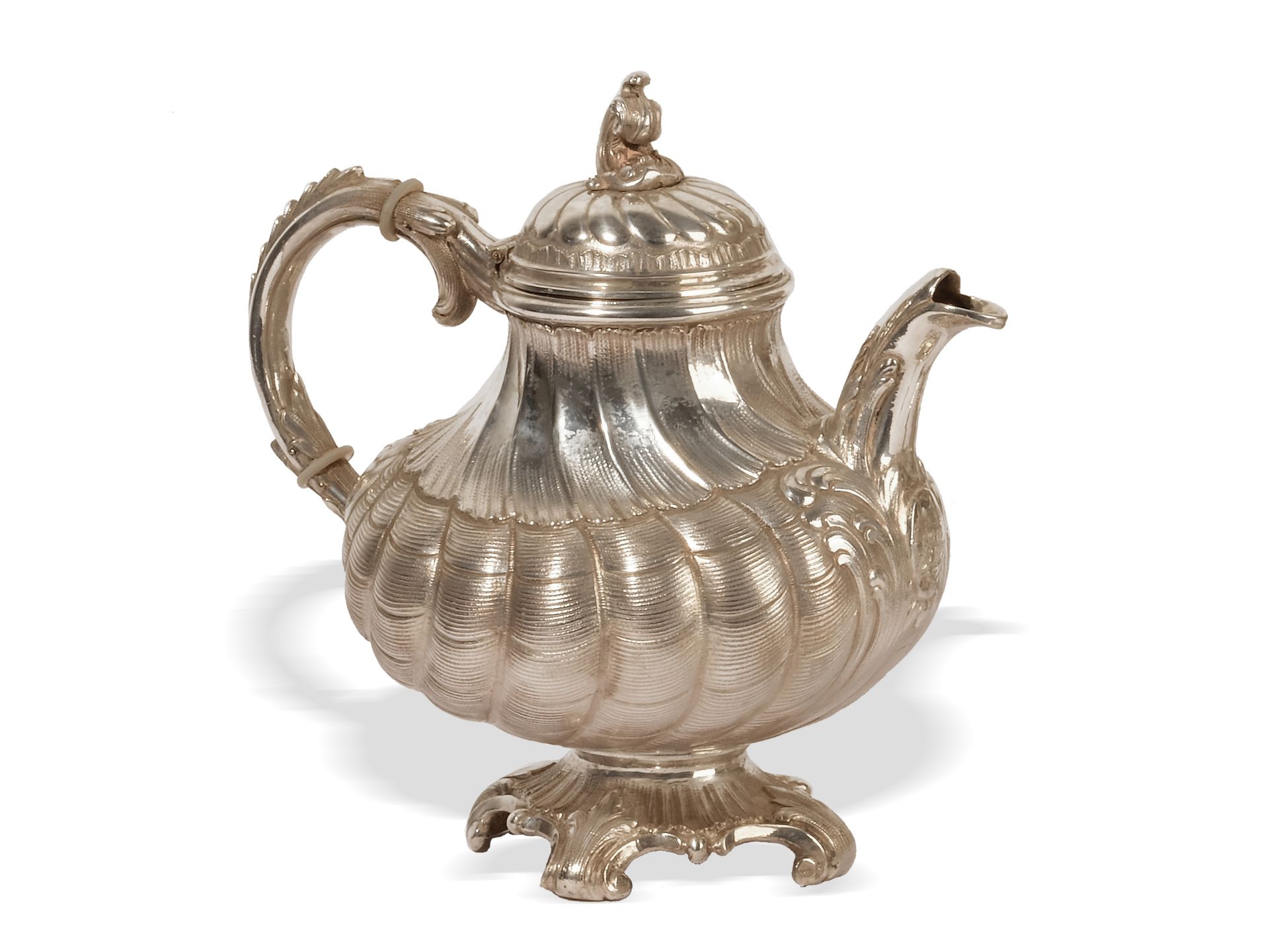 Eduard Wollenweber, Munich, 
Courtly, Silver Tea & Coffee Set, 
Ca. 1900/20 - Image 6 of 10