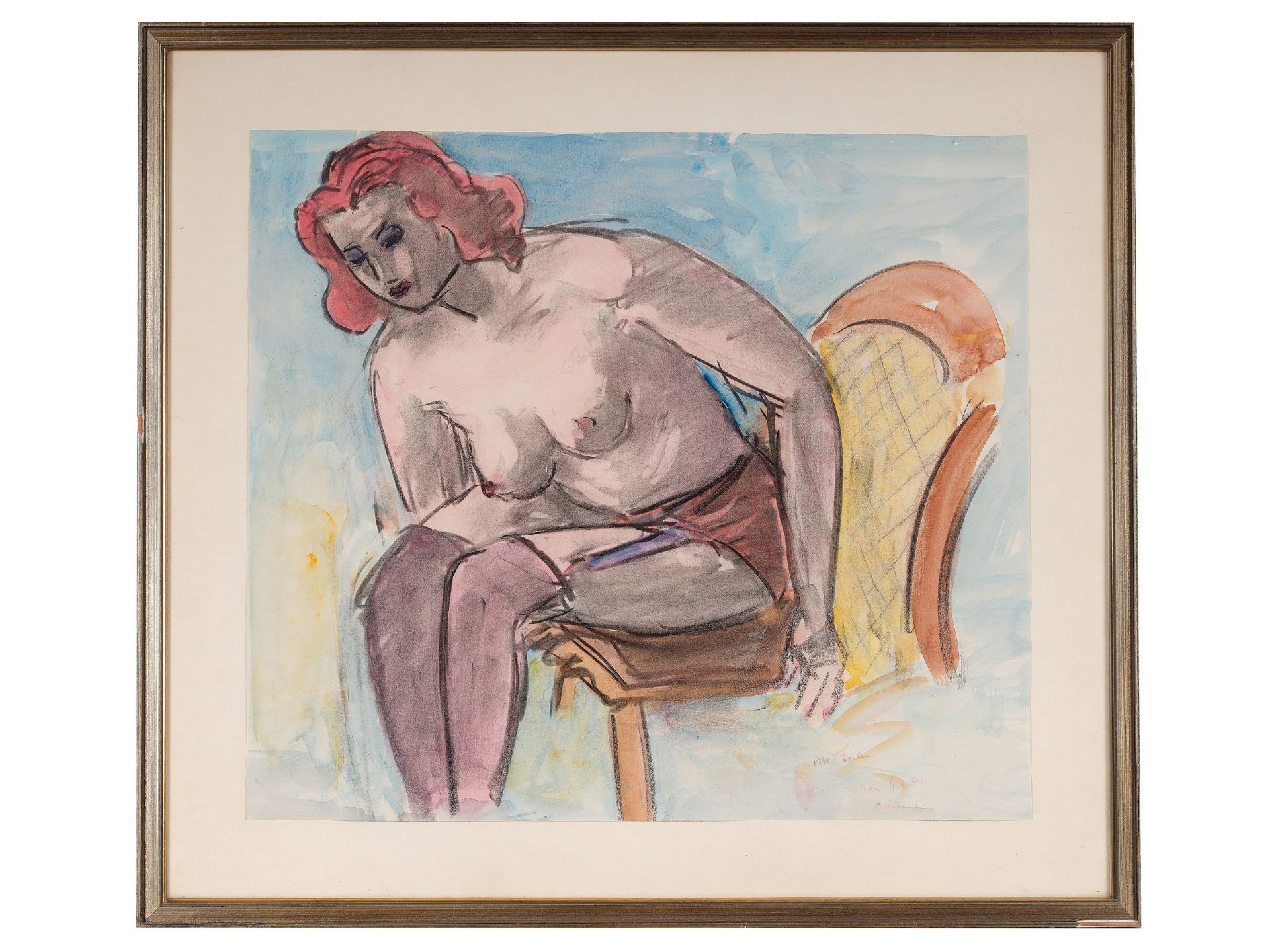 Emil van Hauth, 
Mayen 1899 - 1974 Munich, 
Sitting nude/study - Image 2 of 5