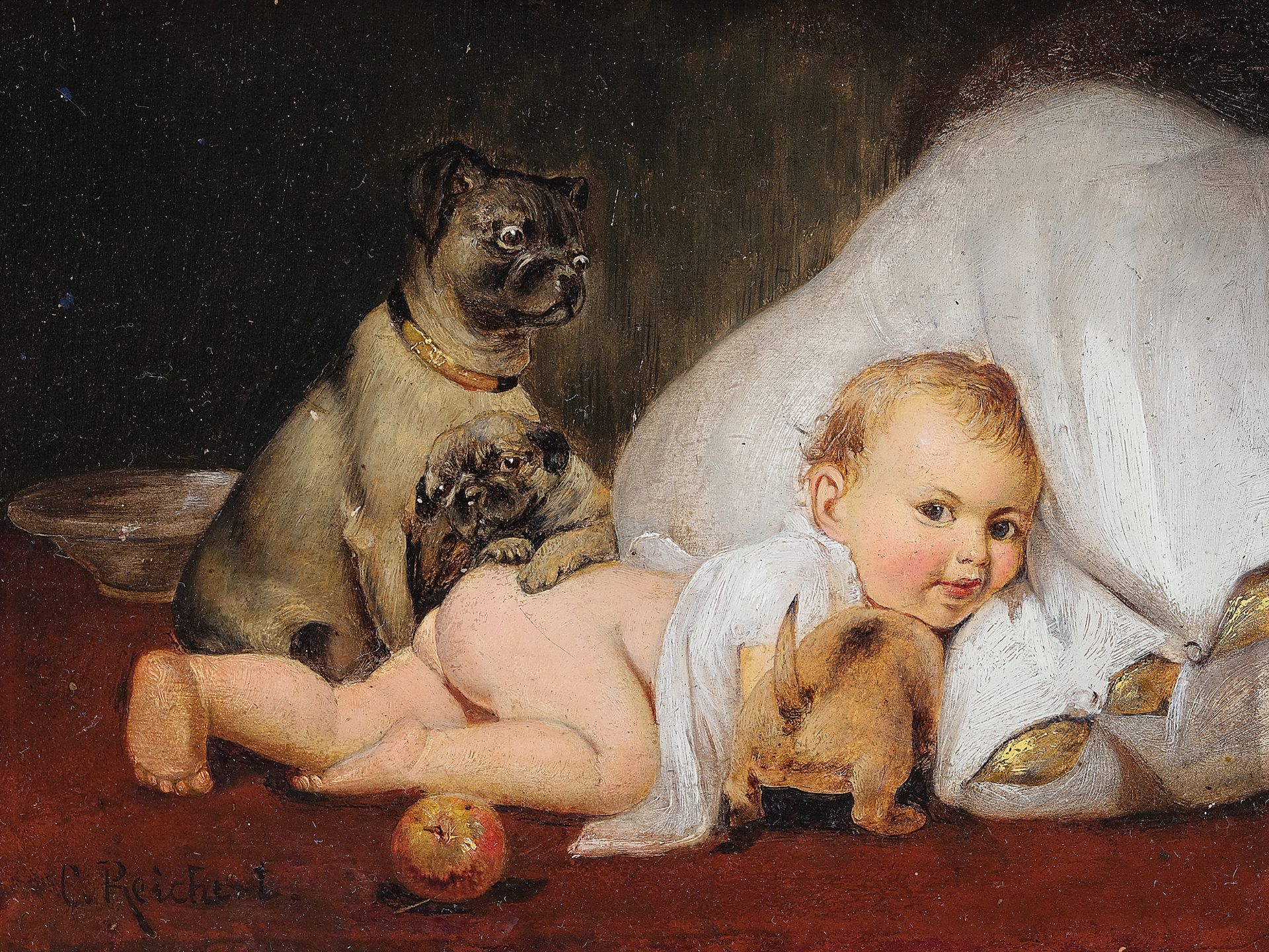 Carl Reichert, 
Vienna 1836 - 1918 Graz, 
Child love