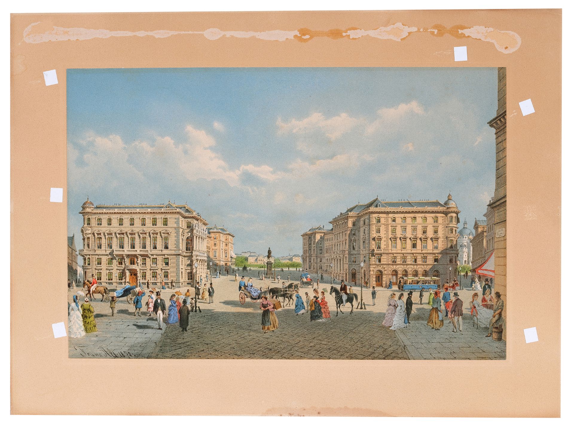 After a watercolor by Franz Alt, 
Vienna 1821 - 1914 Vienna, 
Schwarzenbergplatz - Image 2 of 4