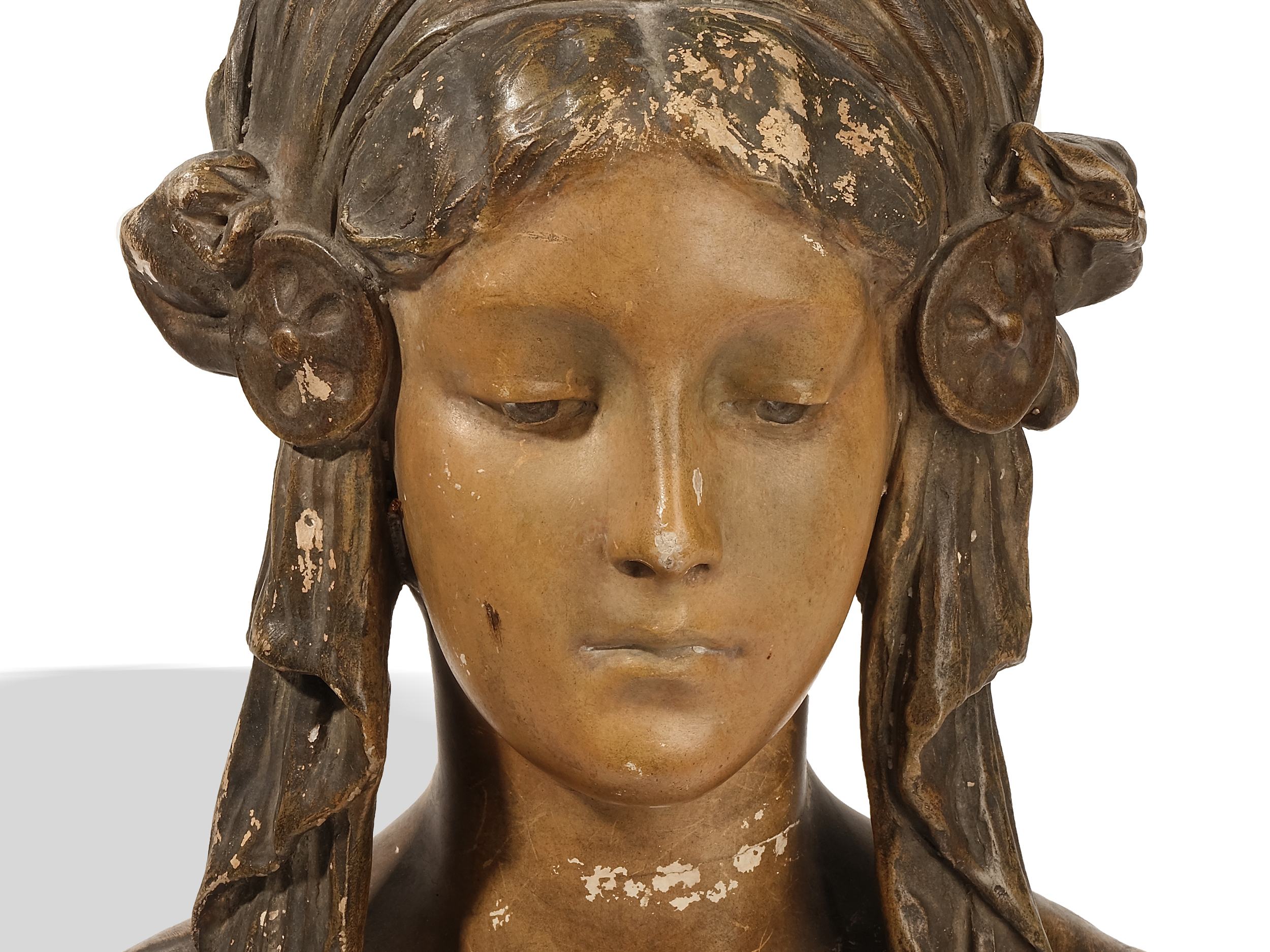 Viennese manufactory Friedrich Goldscheider, 
Bust ca. 1900, 
Bronze - Image 4 of 8