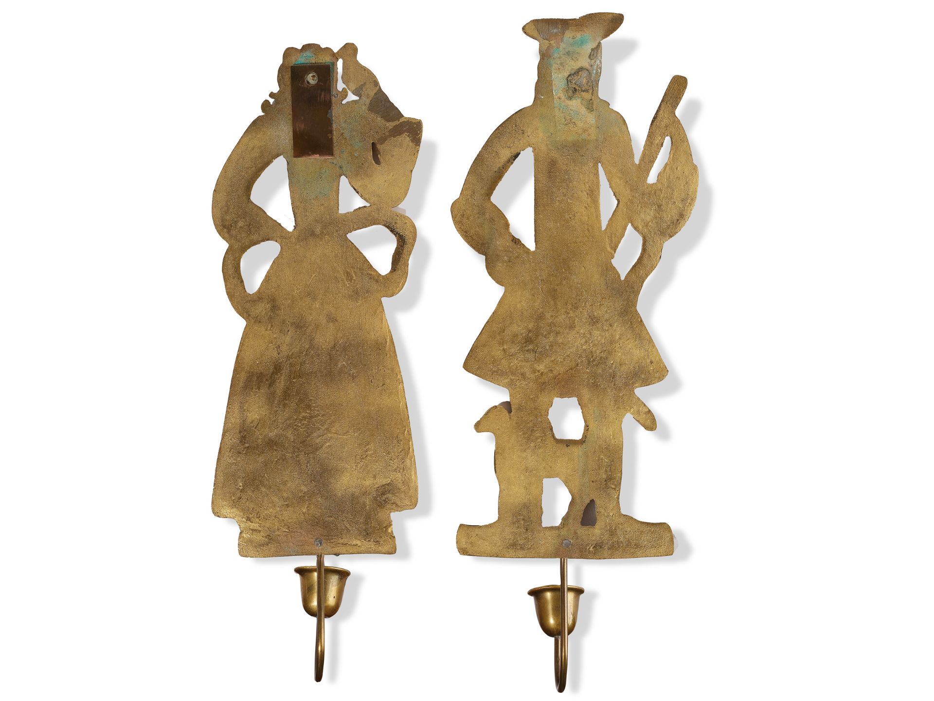 Pair of wall candlesticks, 
German or Dutch, 
Mid 20th century - Image 4 of 4