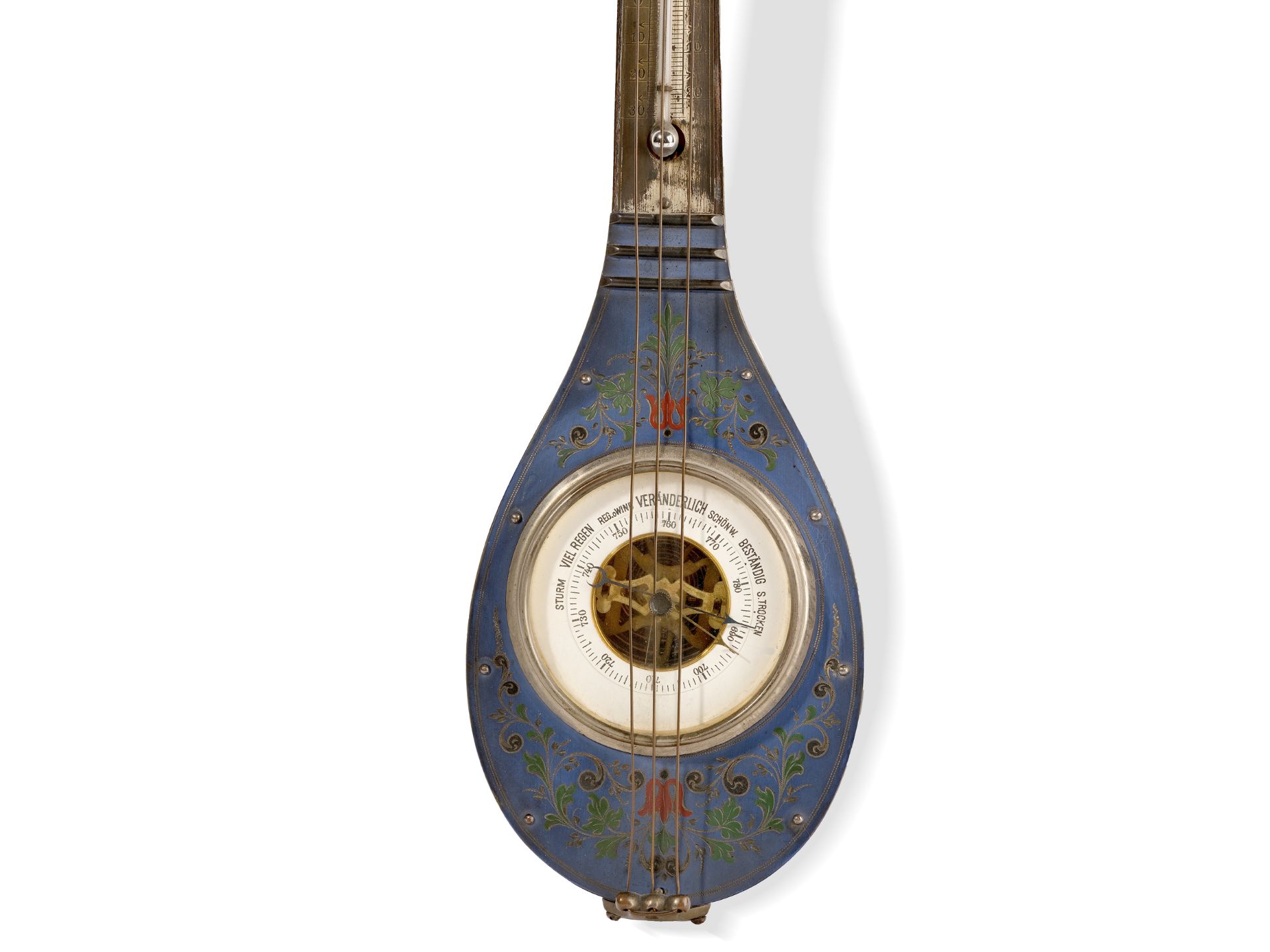 Barometer, 
In the form of a lute, 
Ca. 1900 - Image 2 of 5