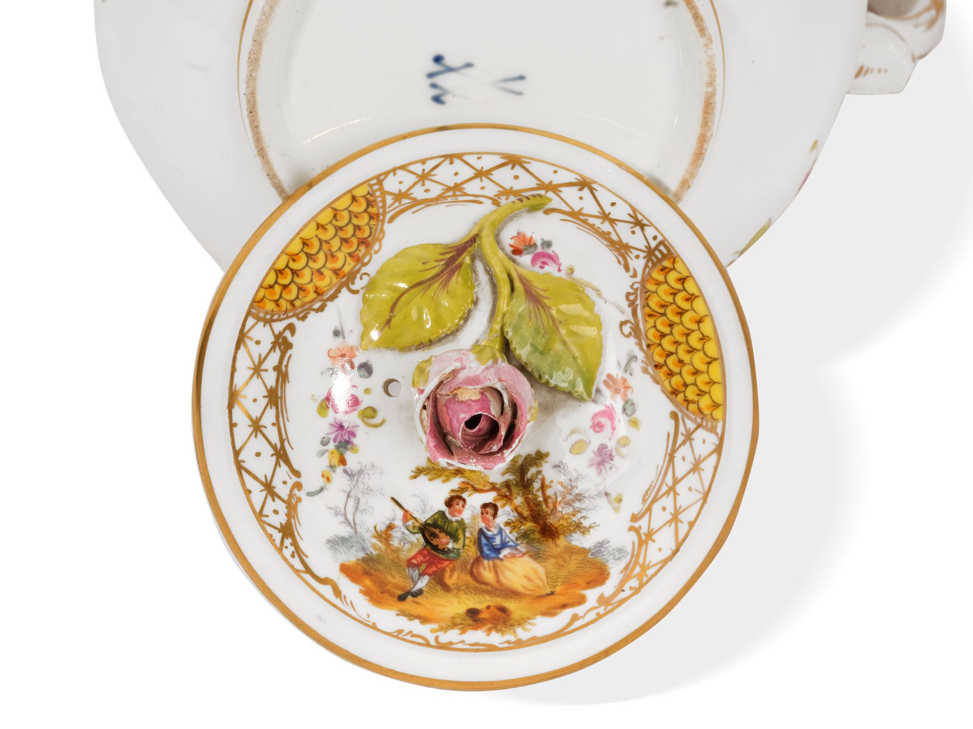 Meissen porcelain, 
Coffee & Milk Can, 
Porcelain - Image 8 of 11
