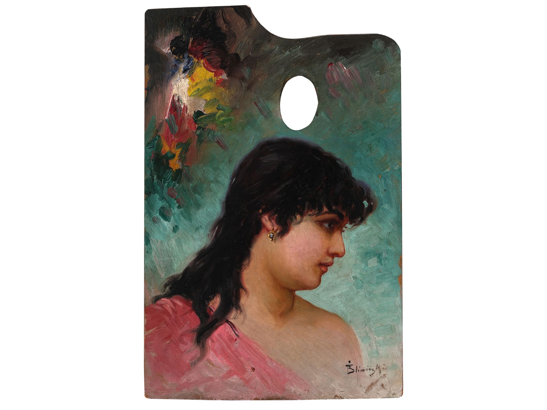 Polish painter, 
T. Sliwinsky, 
Portrait of a southern woman