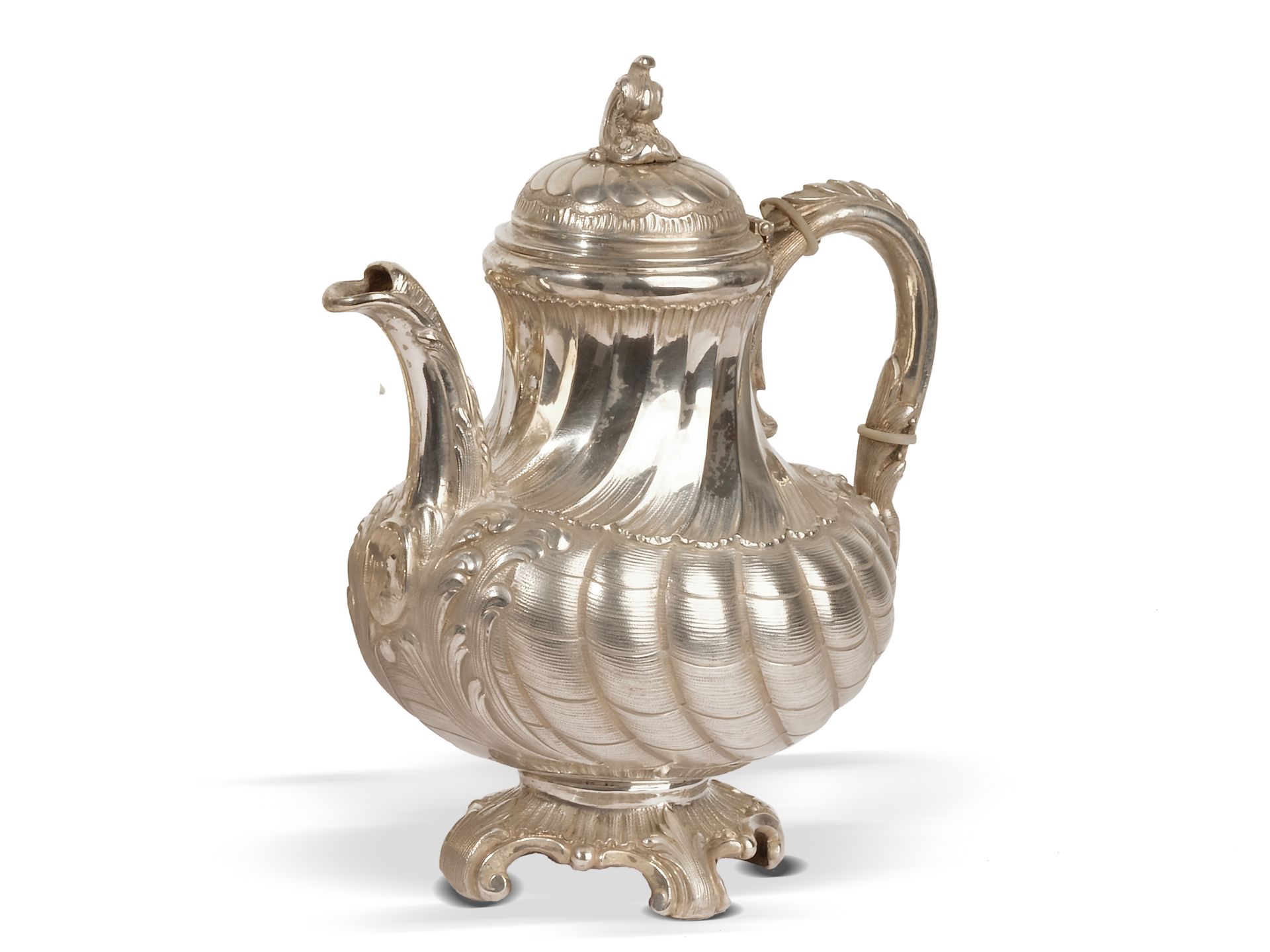 Eduard Wollenweber, Munich, 
Courtly, Silver Tea & Coffee Set, 
Ca. 1900/20 - Image 8 of 10