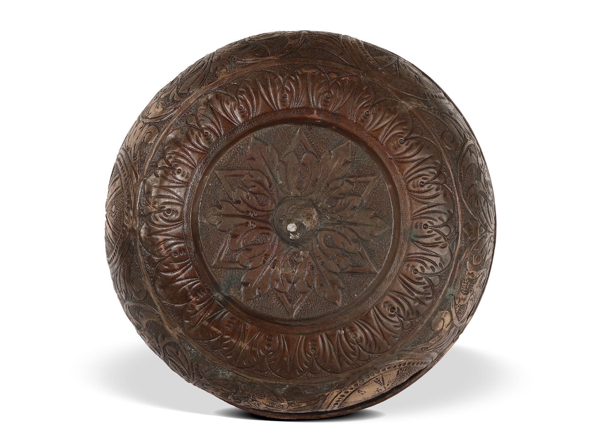 Venetian decorative pot, 
16th / 17th century, 
Copper chased - Image 3 of 5