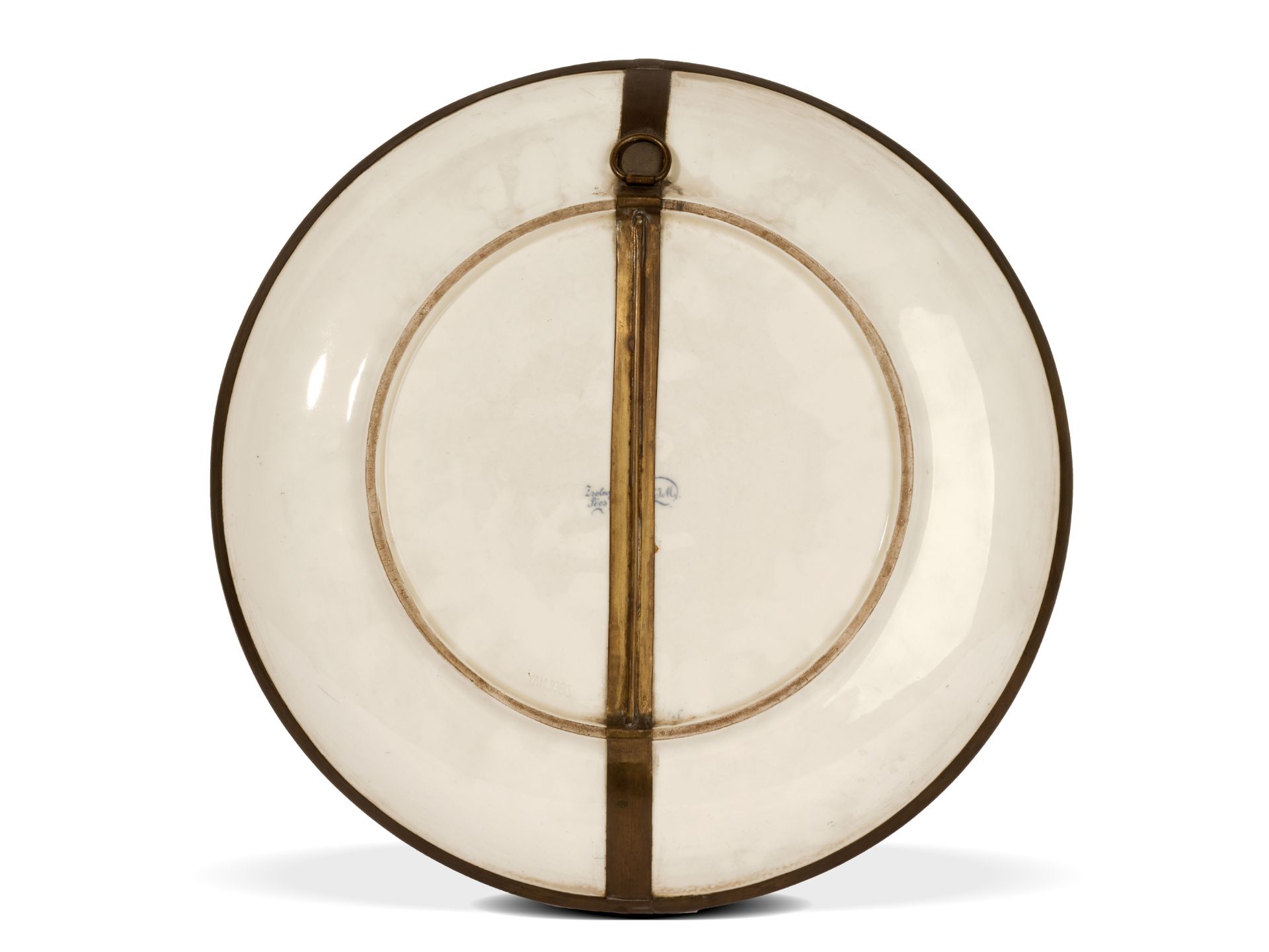 Vilmos Zsolnay, 
Pécs 1828 – 1900 Pécs, 
Large plate with dragon motif - Image 3 of 5