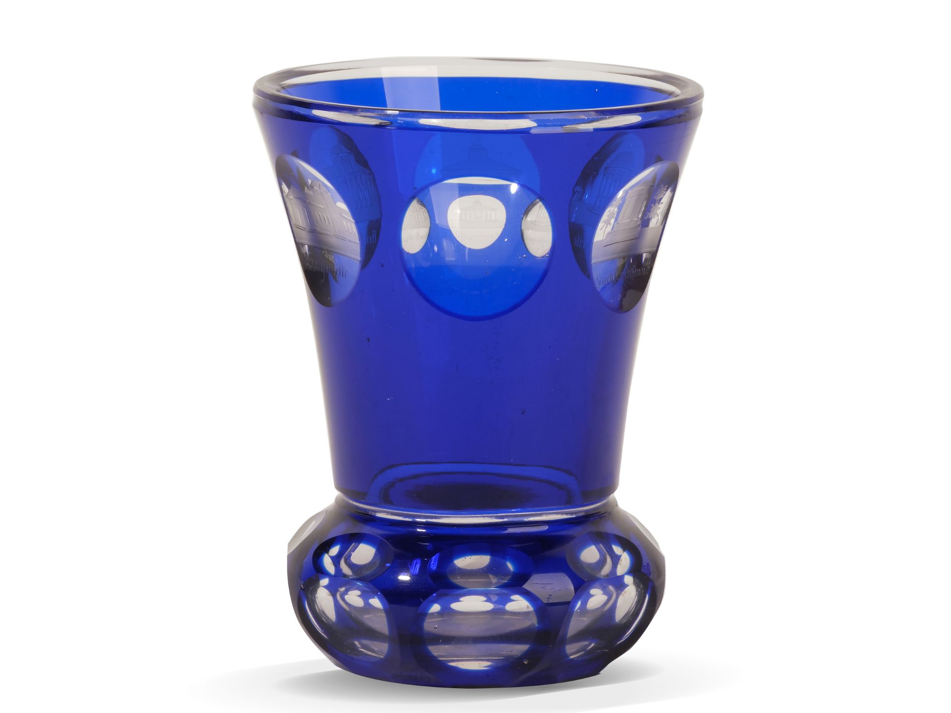 Biedermeier glass cup, 
Ca. 1835/40, 
Souvenir of Franzensbad - Image 2 of 6