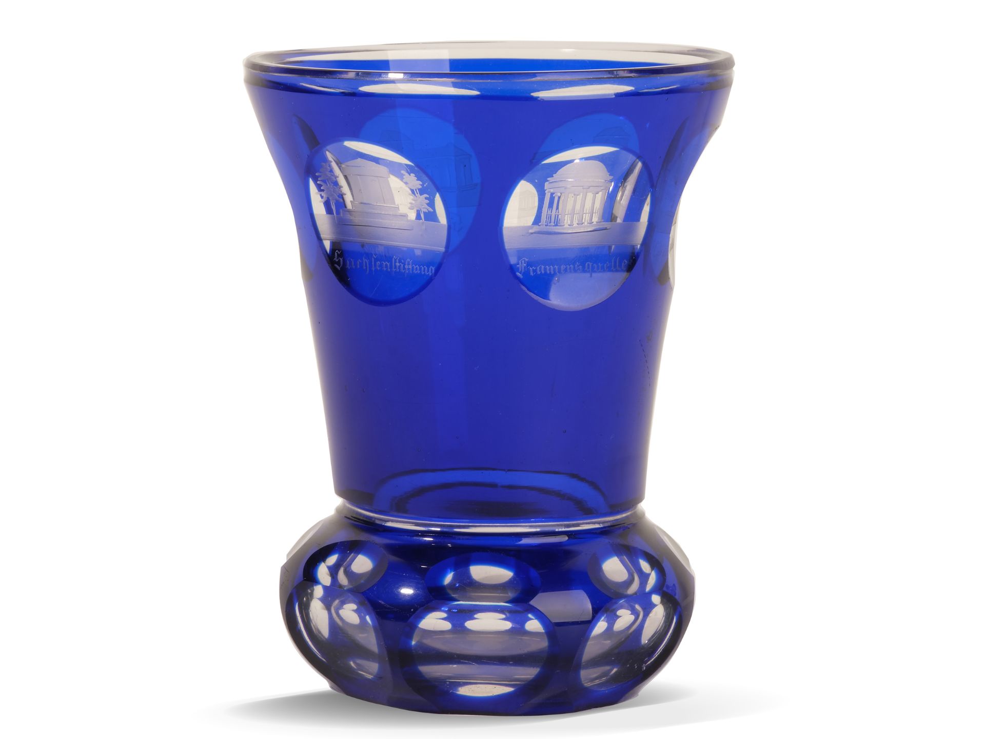 Biedermeier glass cup, 
Ca. 1835/40, 
Souvenir of Franzensbad - Image 3 of 6