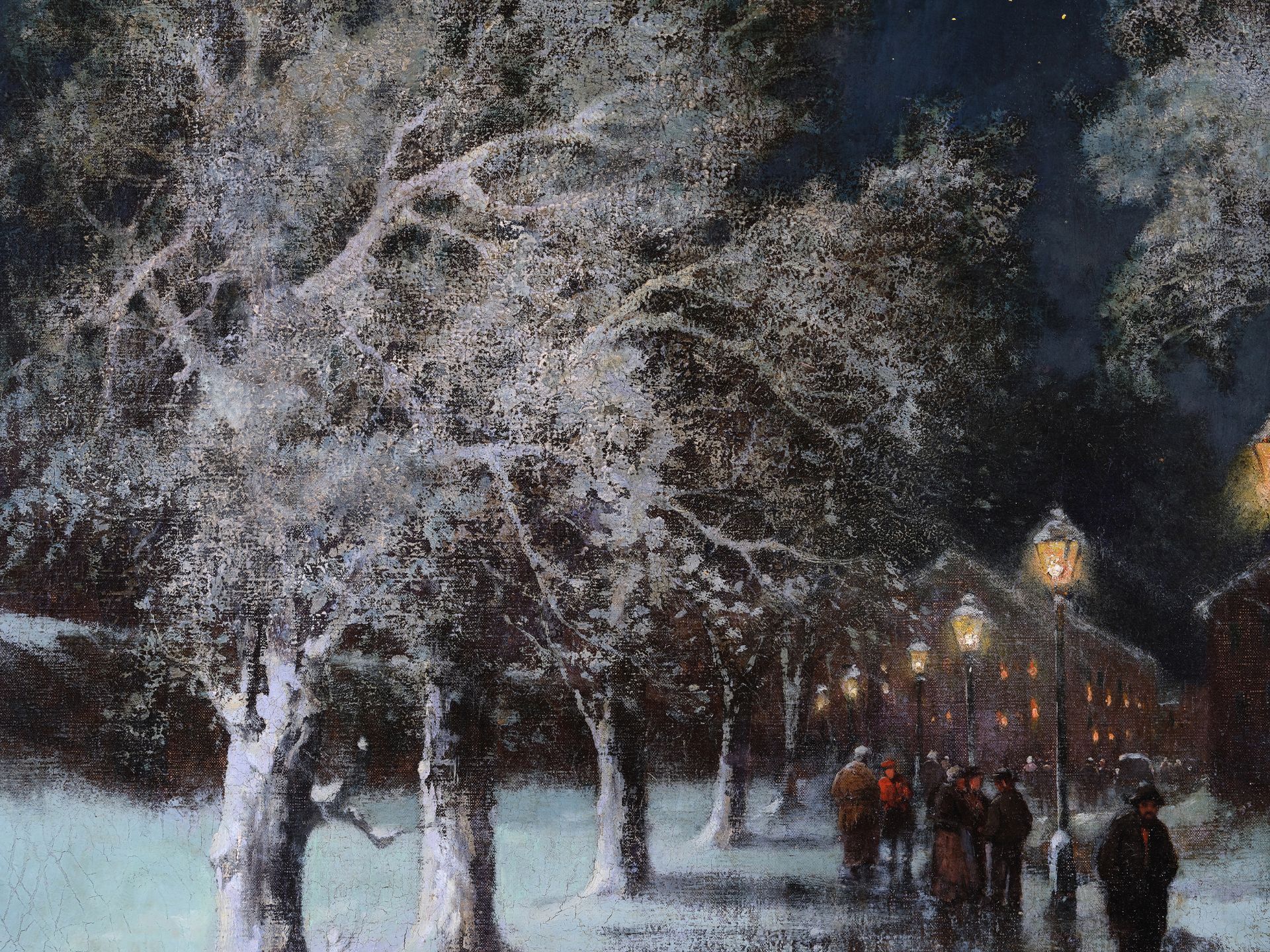 Adolf Kaufmann, 
Troppau 1848 - 1916 Vienna, 
Winter evening - Image 4 of 7