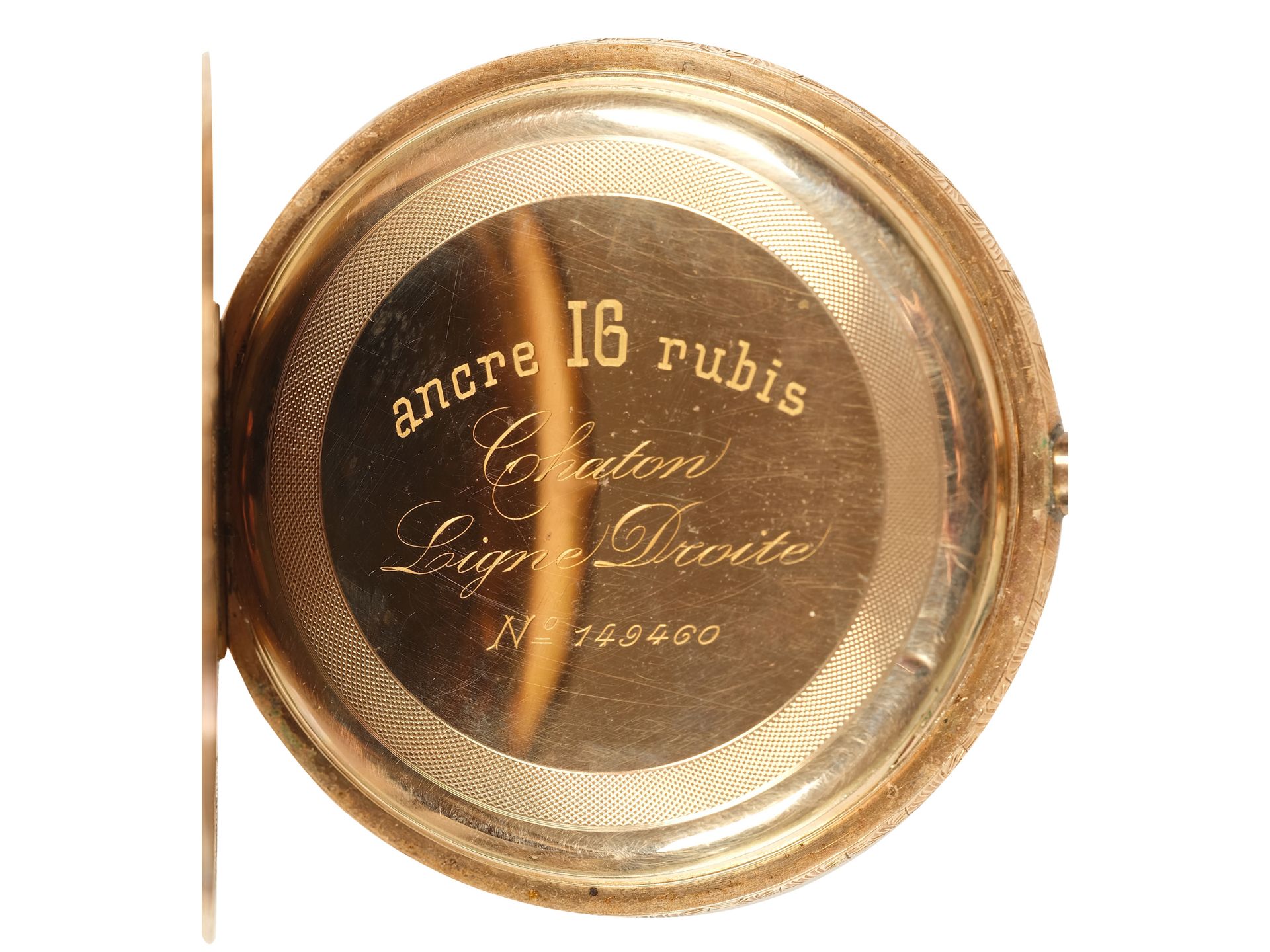 Goldene Taschenuhr, 
Um 1900, 
Gold - Bild 4 aus 5