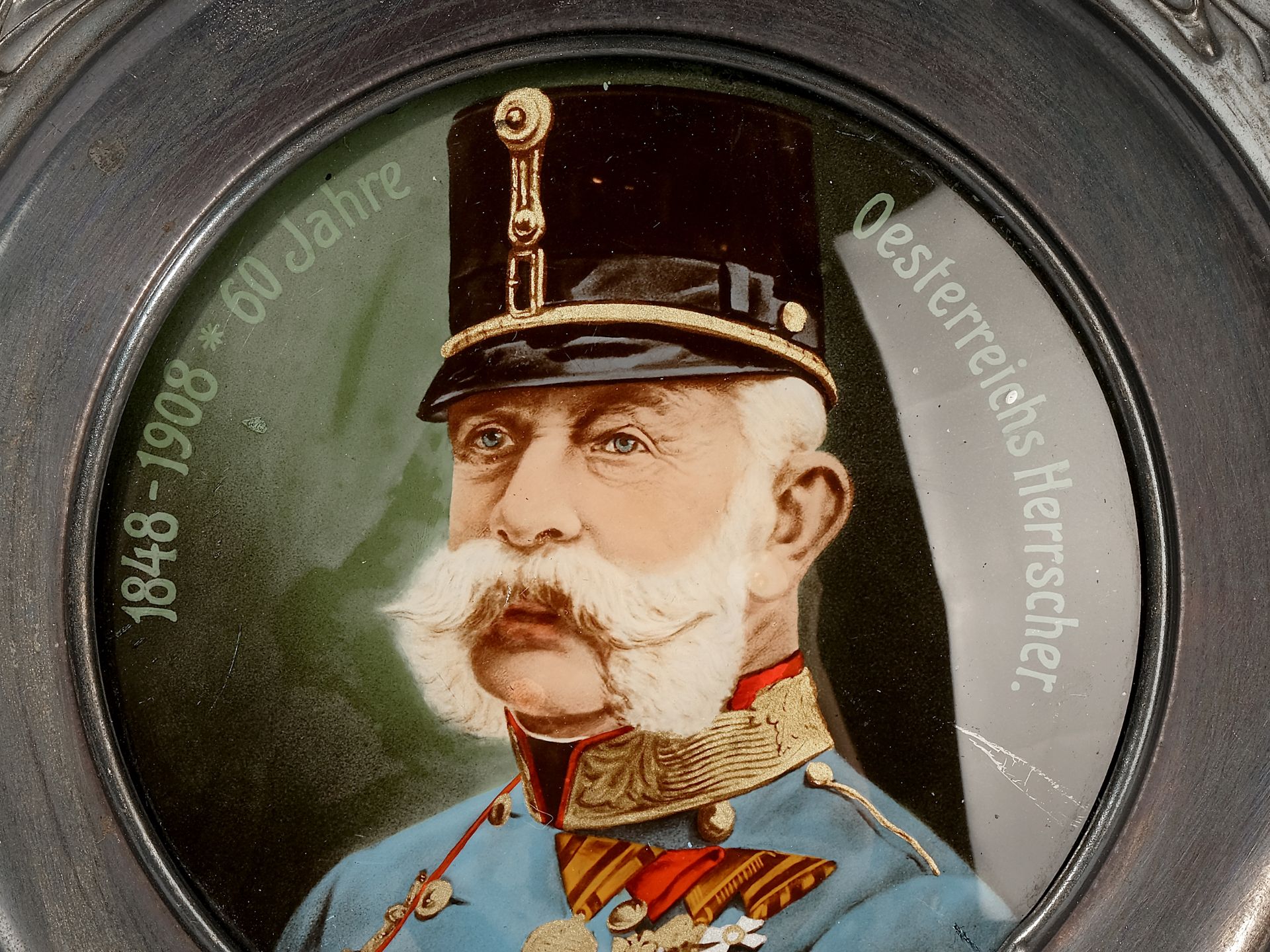 Kaiser Franz Josef I., 
60 years anniversary of the throne, 
Tin plate - Image 2 of 3