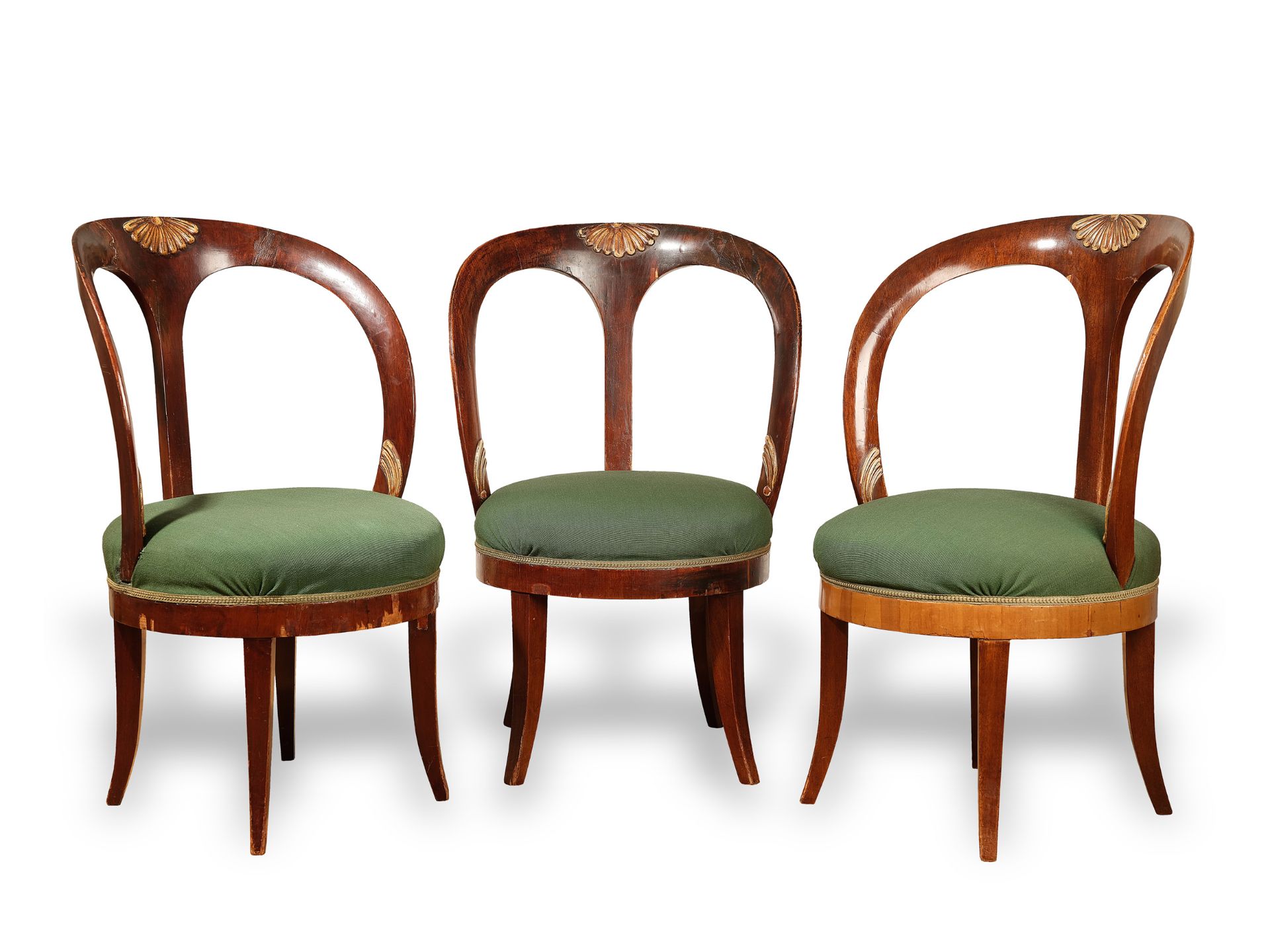 Set of three Bergeren, 
Biedermeier, 
South German