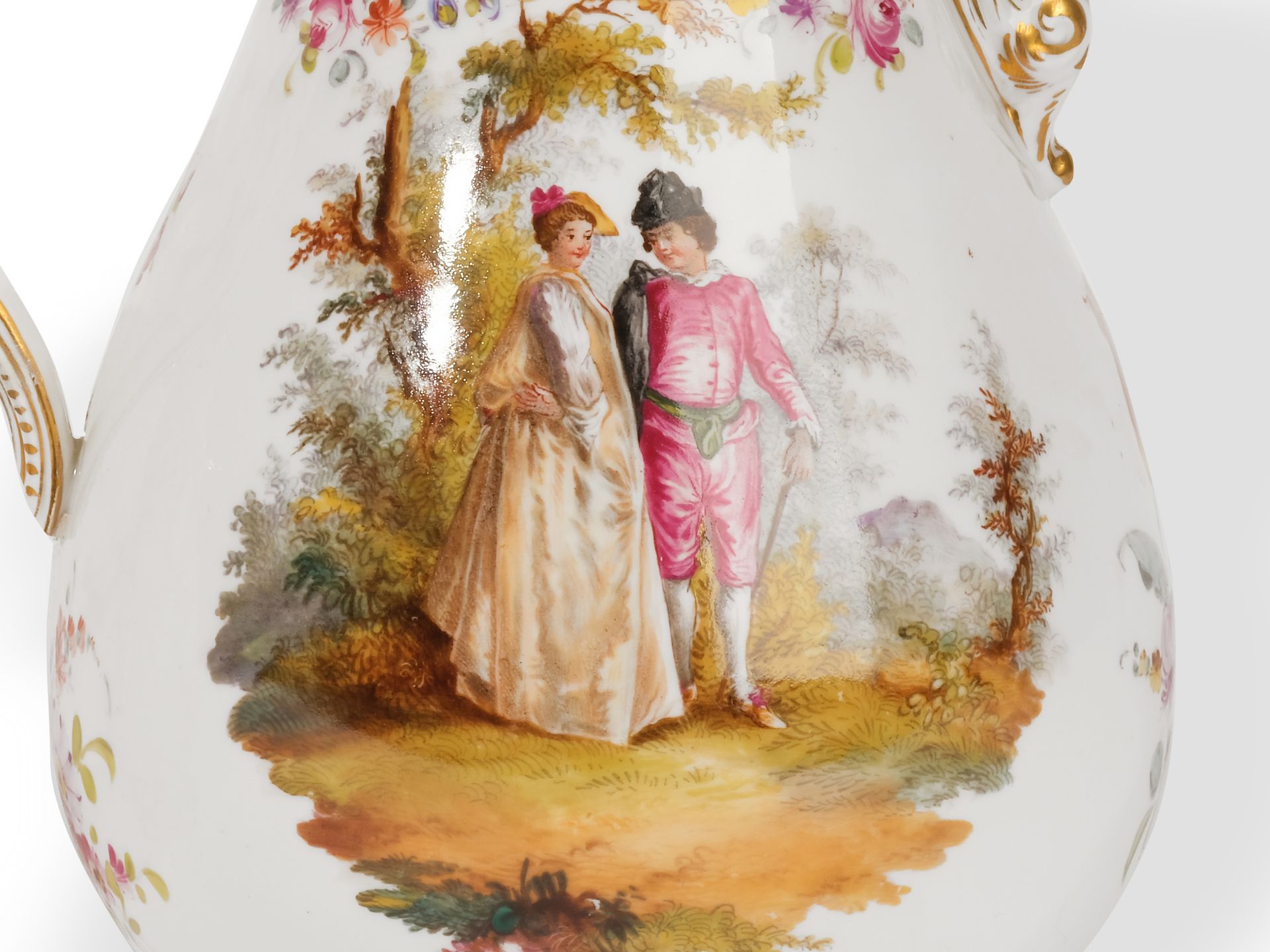 Meissen porcelain, 
Coffee & Milk Can, 
Porcelain - Image 4 of 11