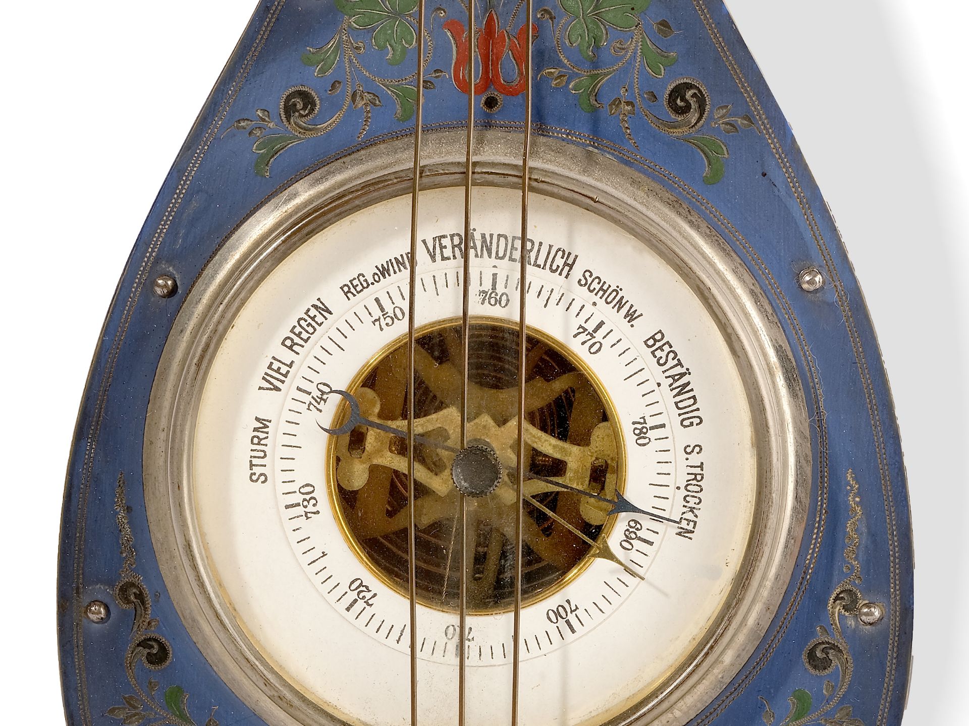 Barometer, 
In the form of a lute, 
Ca. 1900 - Image 4 of 5