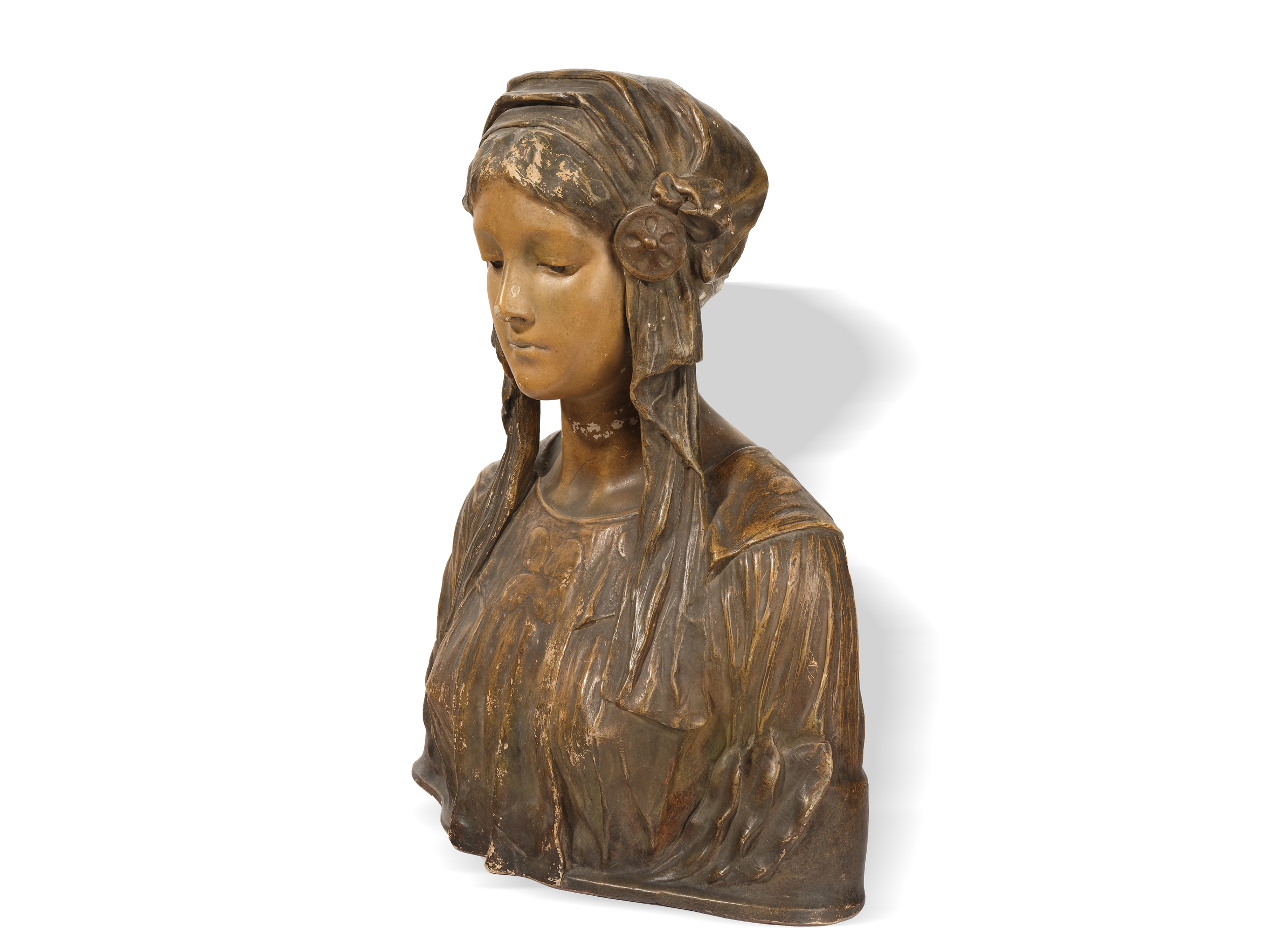 Viennese manufactory Friedrich Goldscheider, 
Bust ca. 1900, 
Bronze - Image 2 of 8