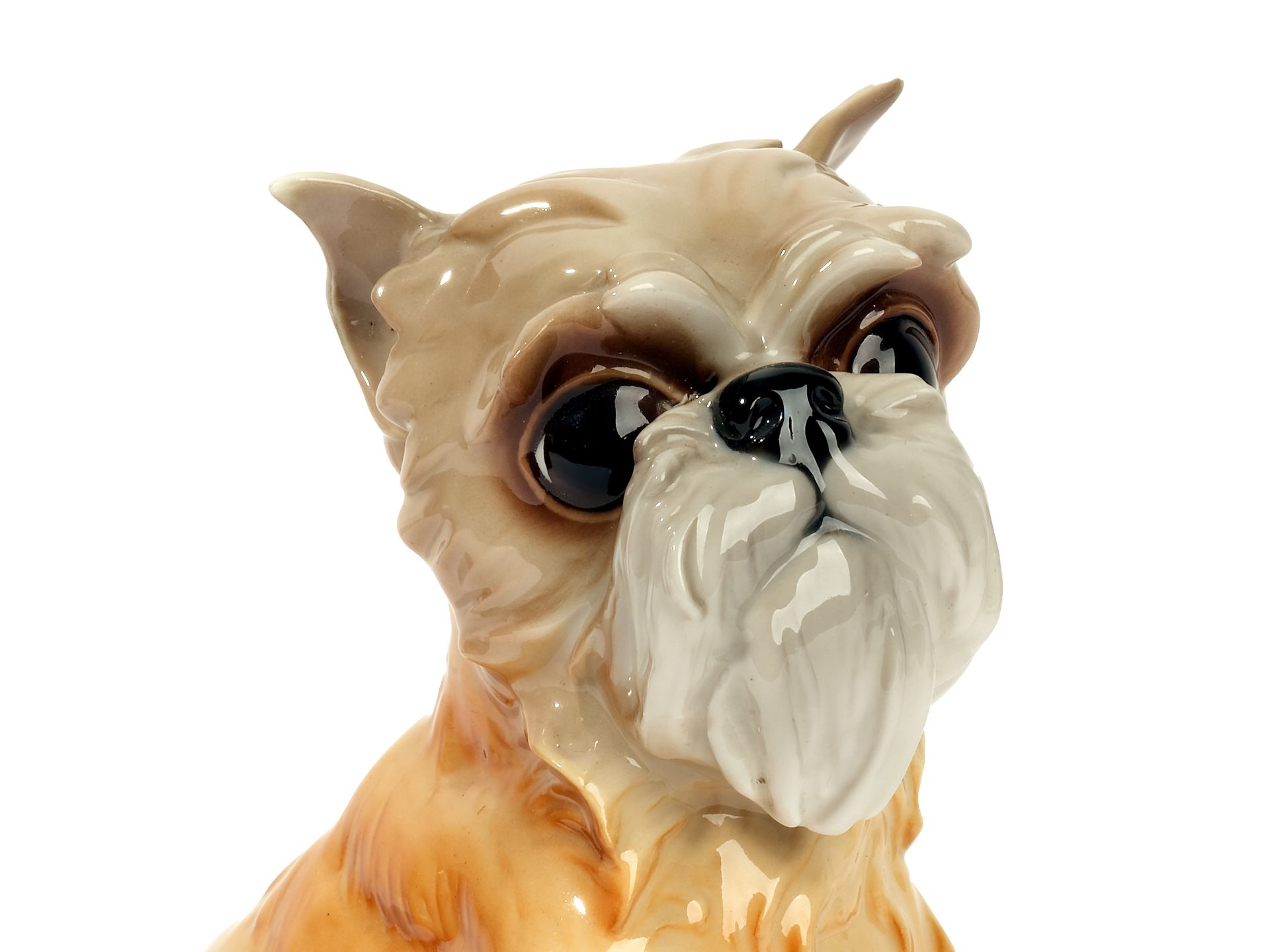 Sitting monkey pinscher, 
Ceramics, light body, colorfully painted, glazed, 
Ca. 1920 - Image 3 of 7