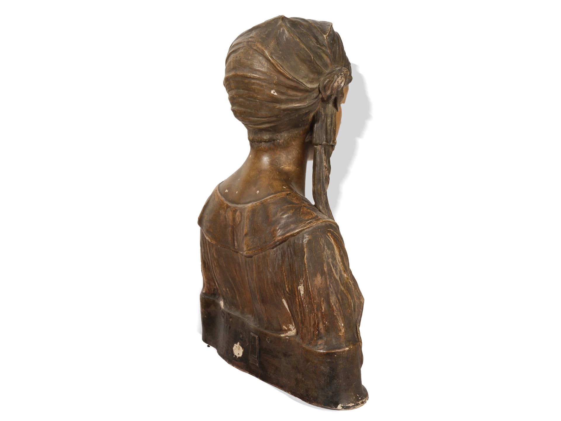 Viennese manufactory Friedrich Goldscheider, 
Bust ca. 1900, 
Bronze - Image 5 of 8