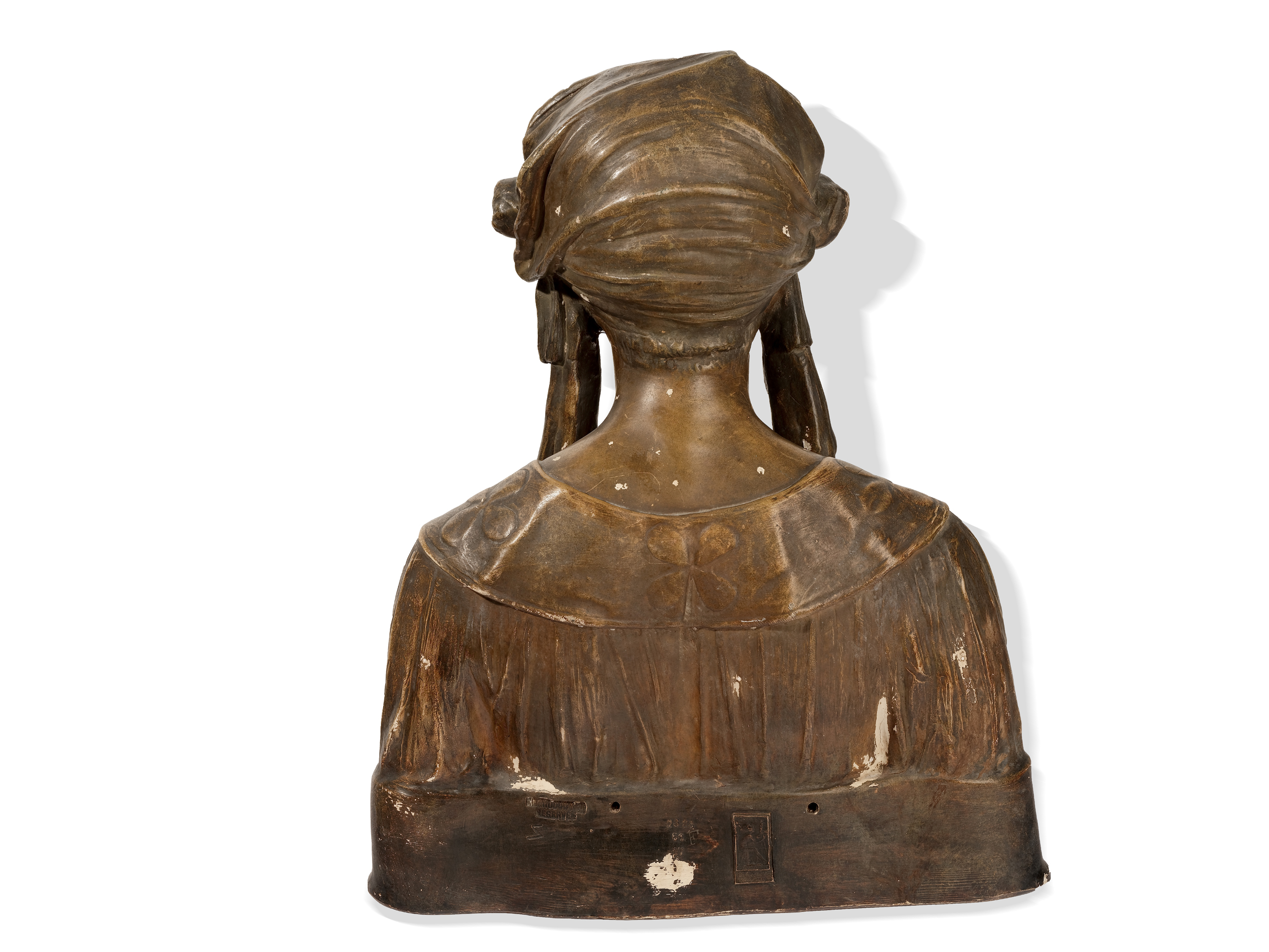 Viennese manufactory Friedrich Goldscheider, 
Bust ca. 1900, 
Bronze - Image 7 of 8