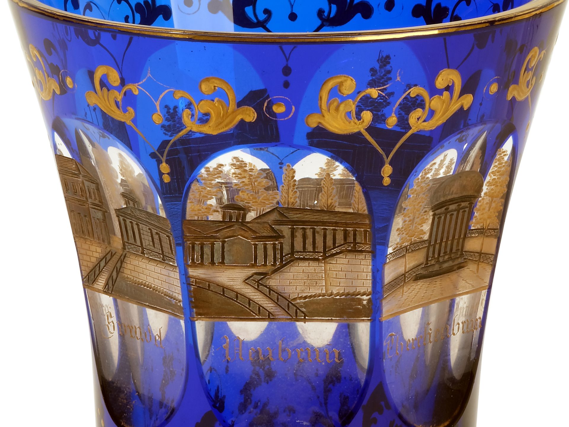 Biedermeier glass cup, 
Ca. 1835/40, 
Views of Karlsbad - Image 5 of 6