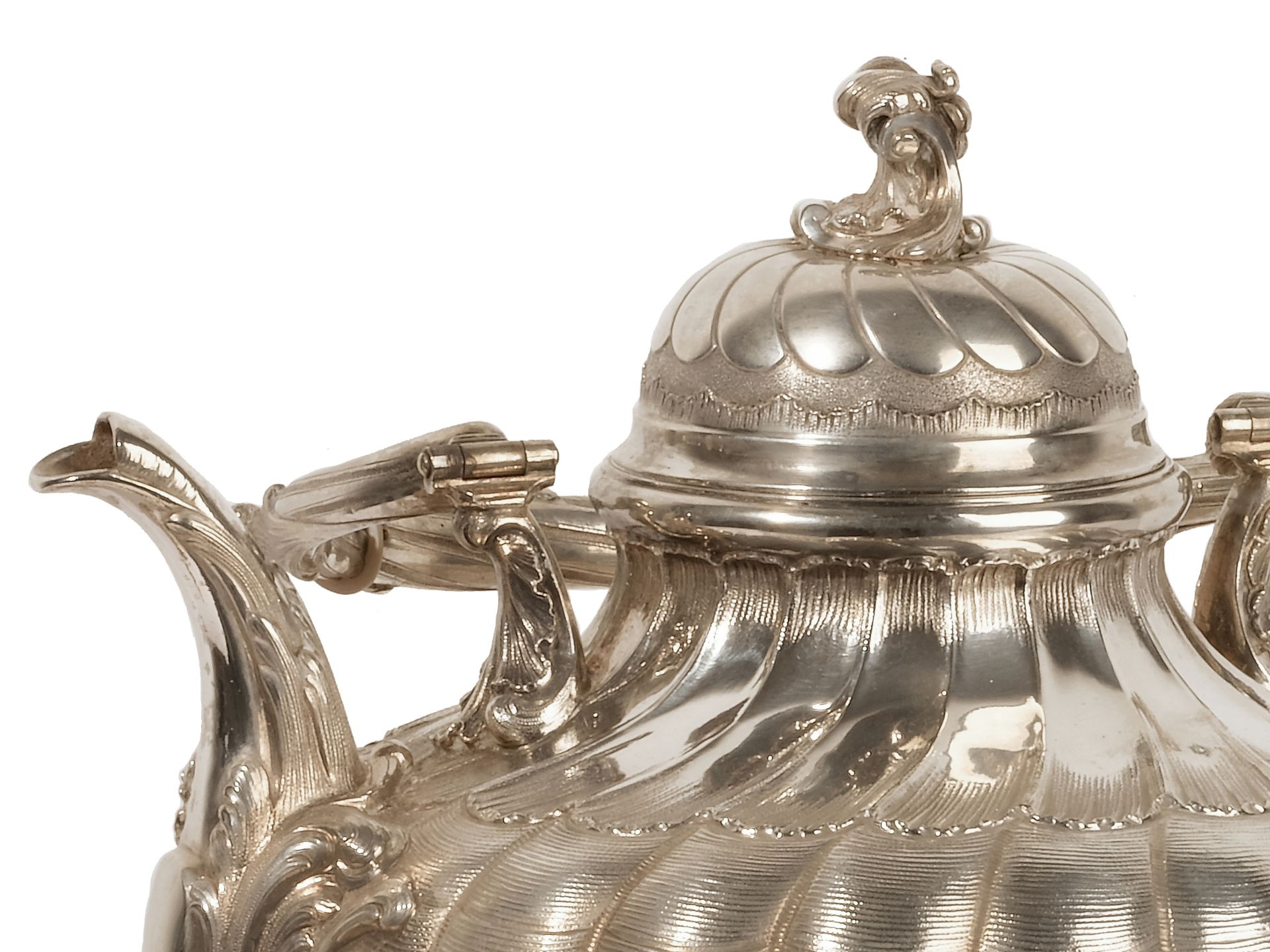 Eduard Wollenweber, Munich, 
Courtly, Silver Tea & Coffee Set, 
Ca. 1900/20 - Image 4 of 10