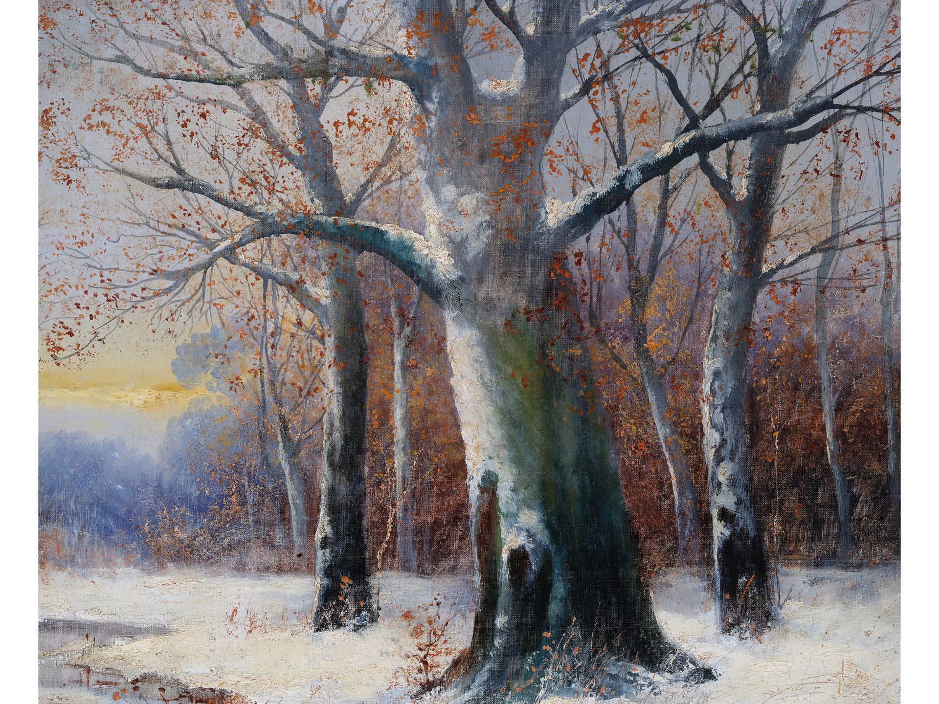 Adolf Kaufmann, 
Troppau 1848 - 1916 Vienna, 
Winter forest - Image 4 of 6