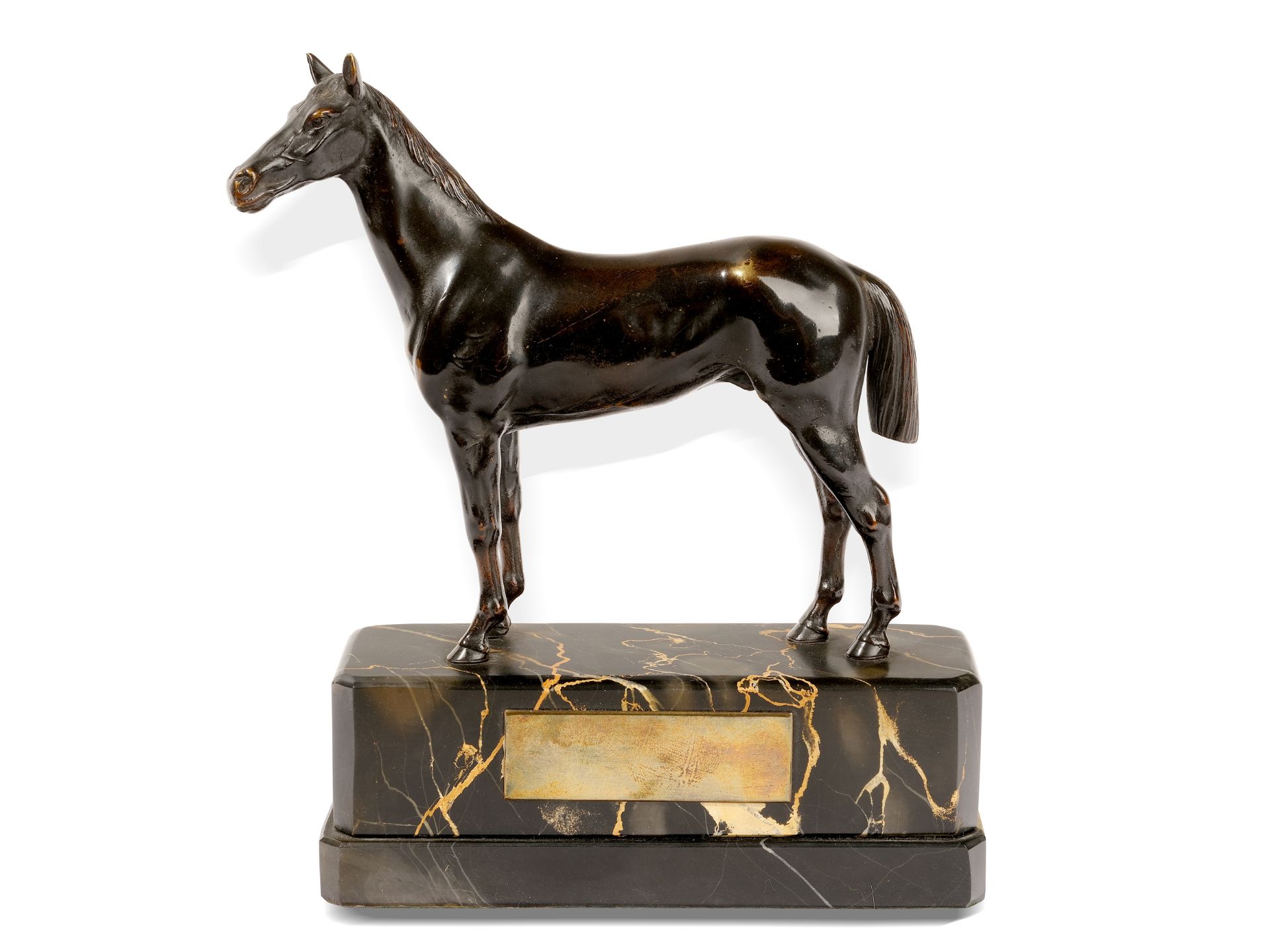 Horse, 
Ca. 1900, 
Bronze on marble base