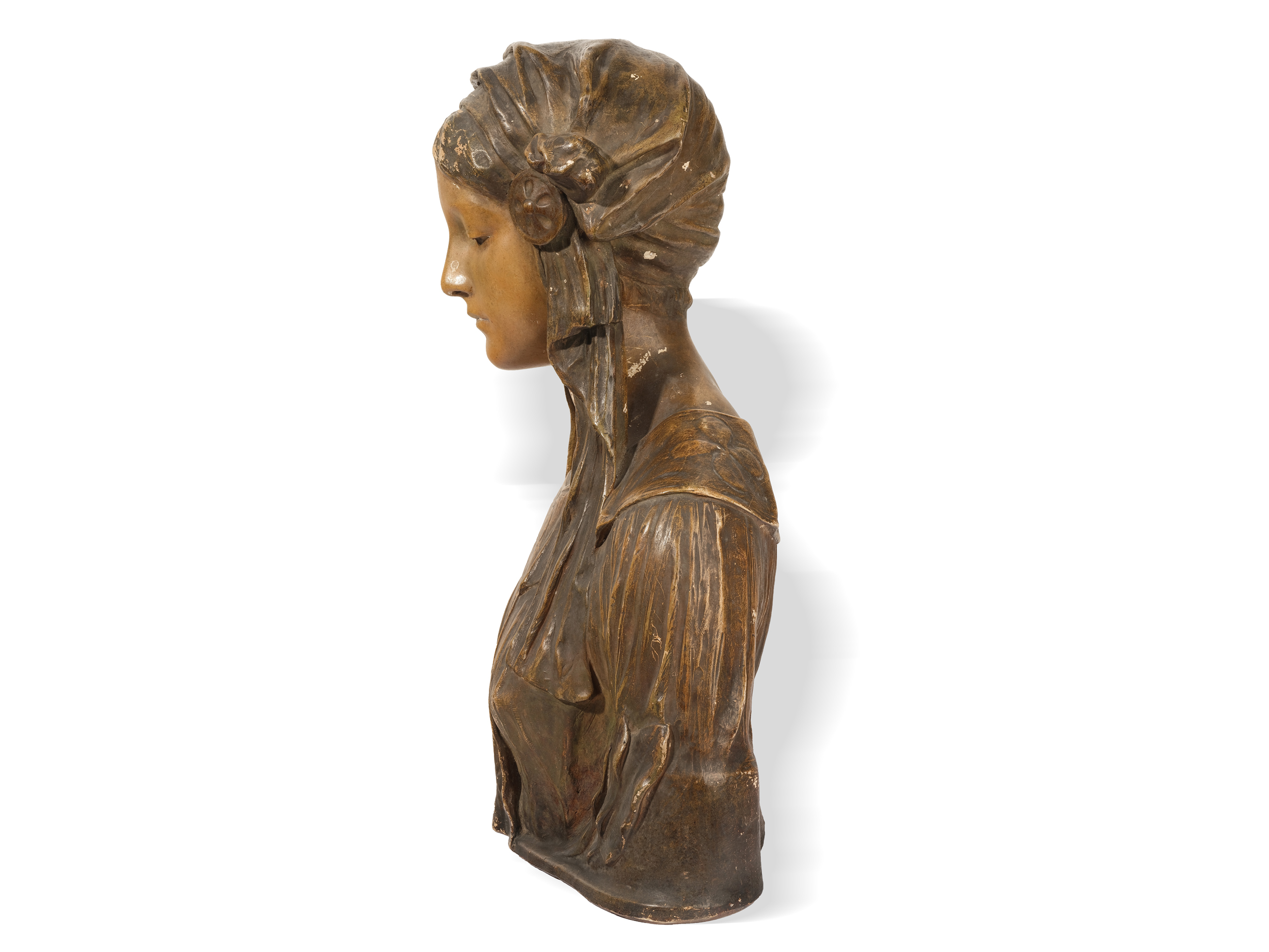 Viennese manufactory Friedrich Goldscheider, 
Bust ca. 1900, 
Bronze - Image 3 of 8