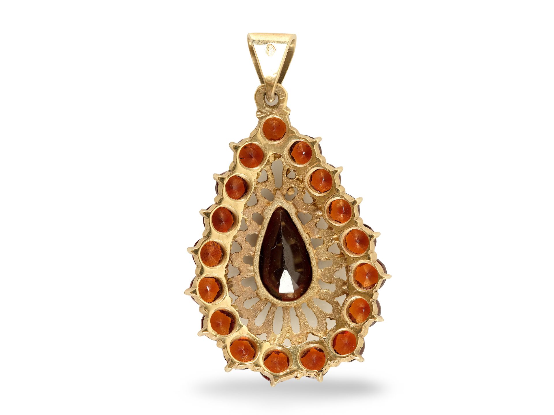 Drop shape pendant, 
20th century, 
14 carat gold - Image 2 of 3