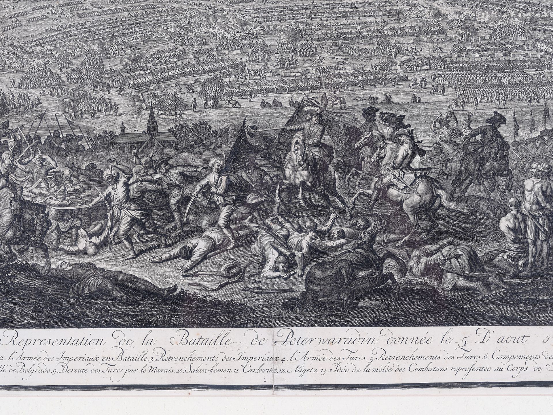 Baroque engraving, 
18th century, 
After a battle scene by Jan van Huchtenburg - Image 6 of 7