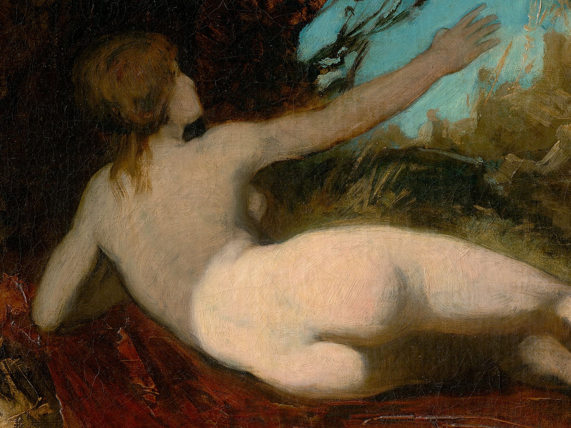 Hans Makart, 
Salzburg 1840 - 1884 Vienna, 
Back nude in landscape - Image 3 of 6